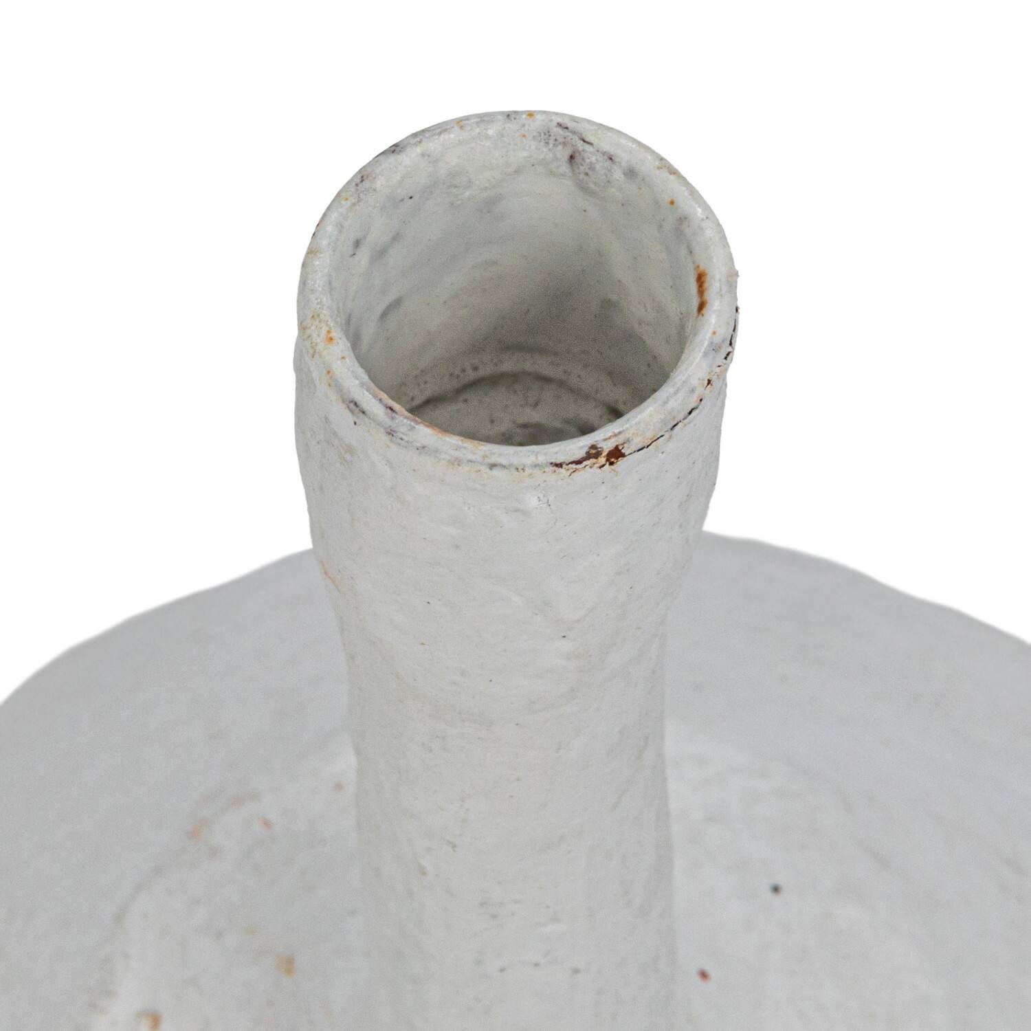 Hello Honey® 11" Round Whitewashed Decorative Paper Mache Taper Holder
