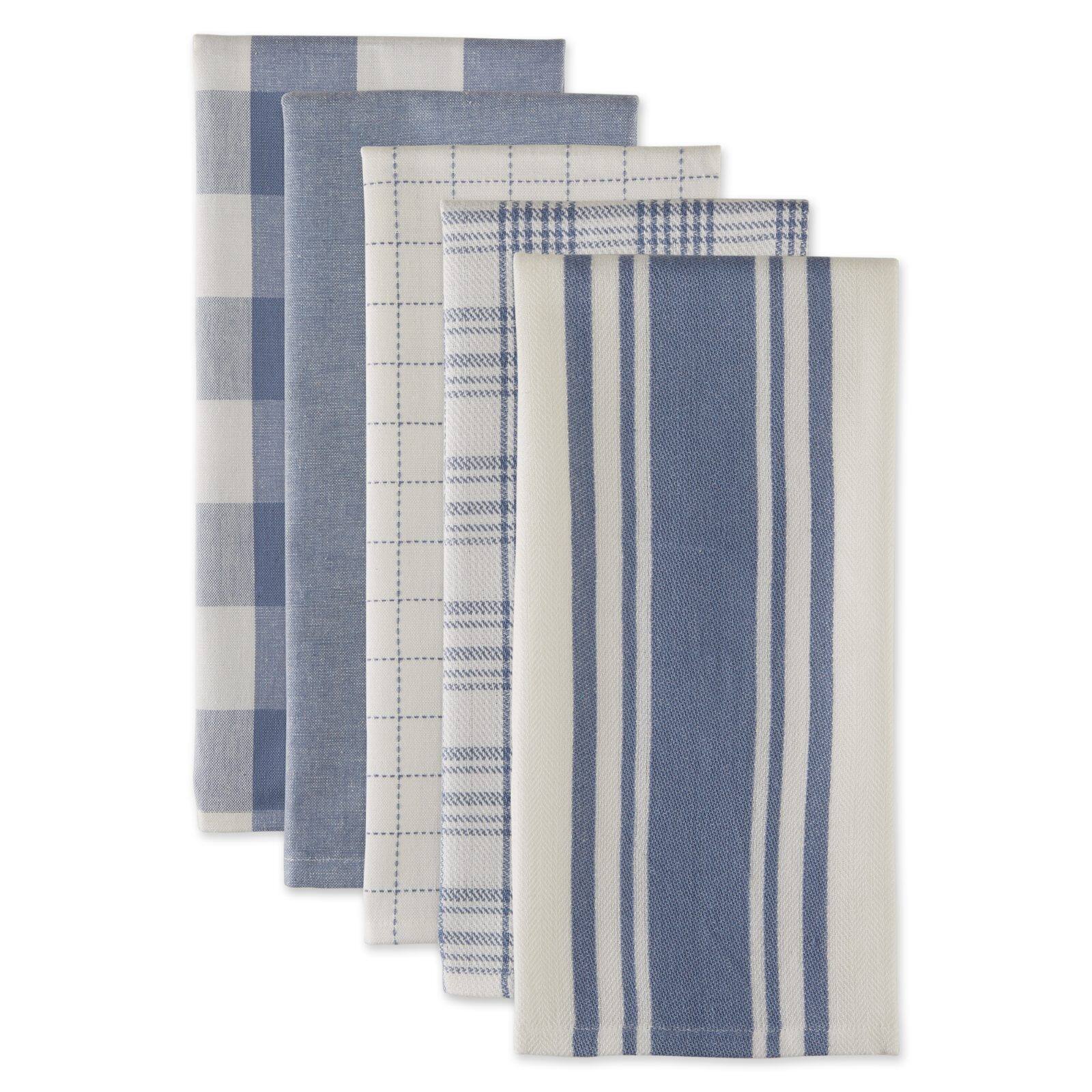 DII® Stonewash Blue Everyday Dish Towels, 5ct.