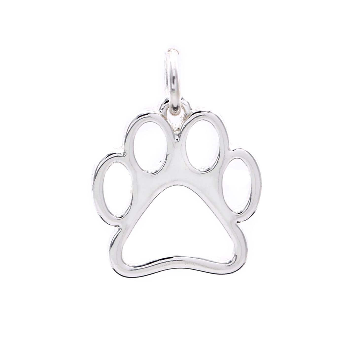12 Pack: Charmalong™ Silver-Plated Paw Charm by Bead Landing™