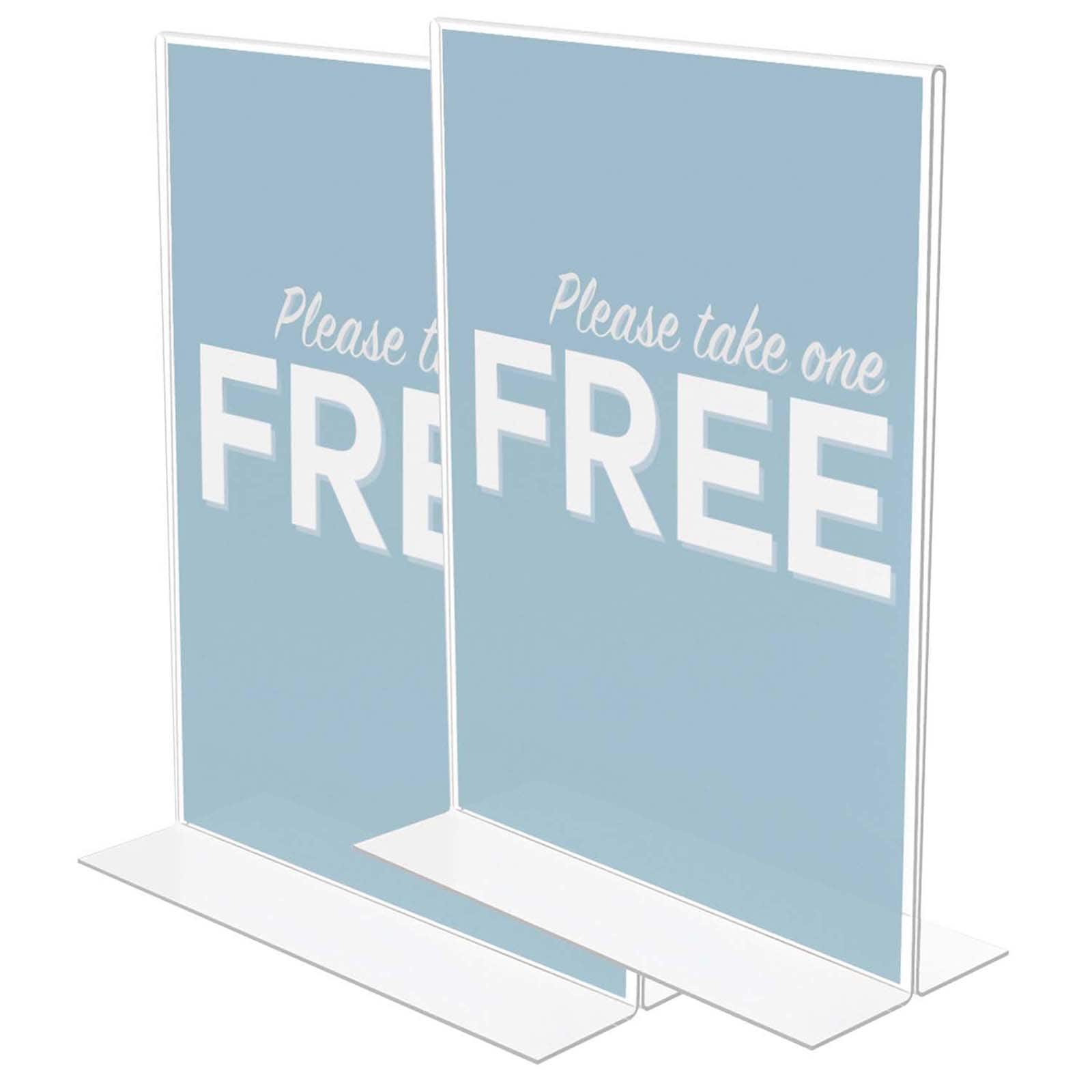 Deflecto® Classic Image® Clear Stand-Up Sign Holder, Portrait, Pack of 2