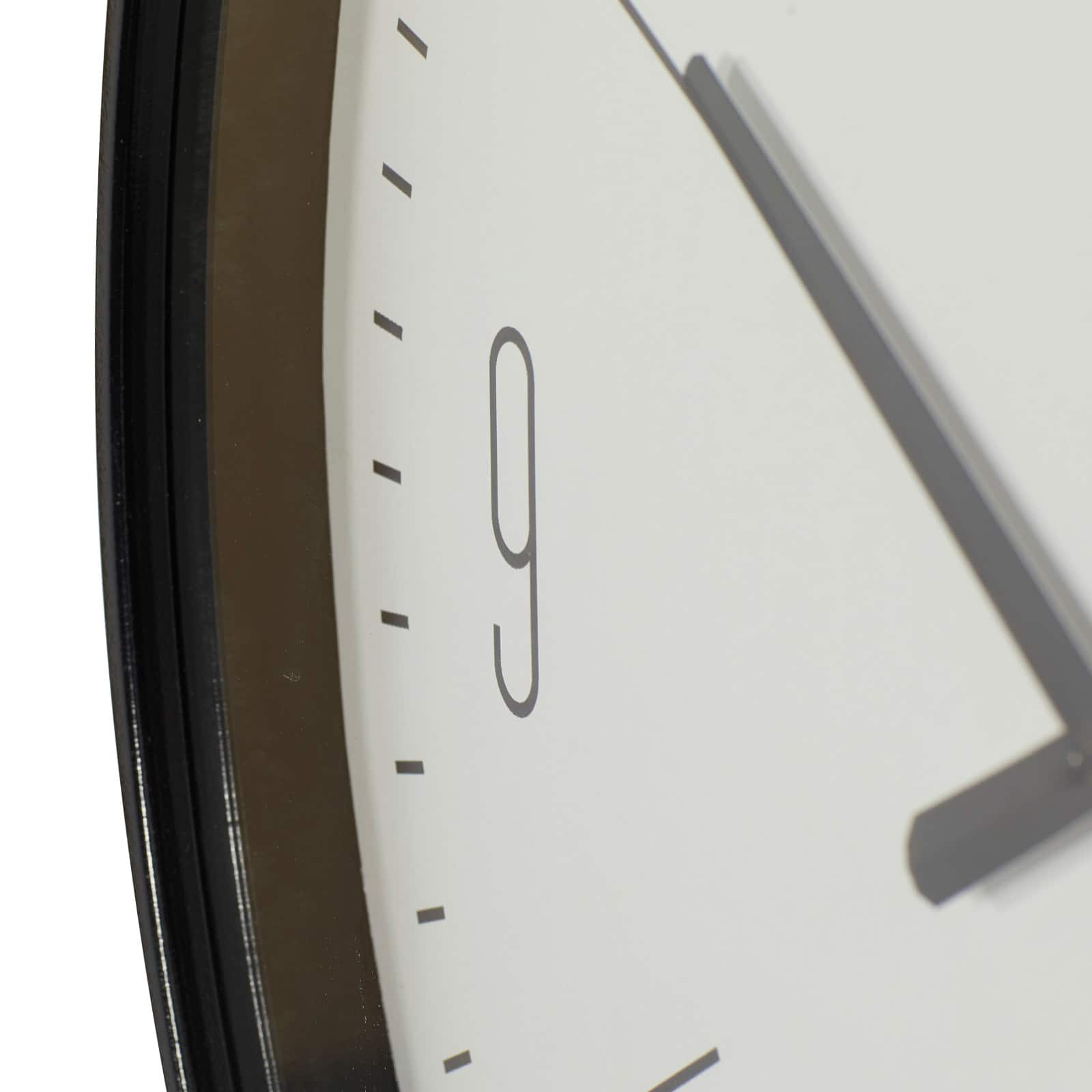 White Glass Contemporary Wall Clock, 20&#x22; x 20&#x22; x 2&#x22;