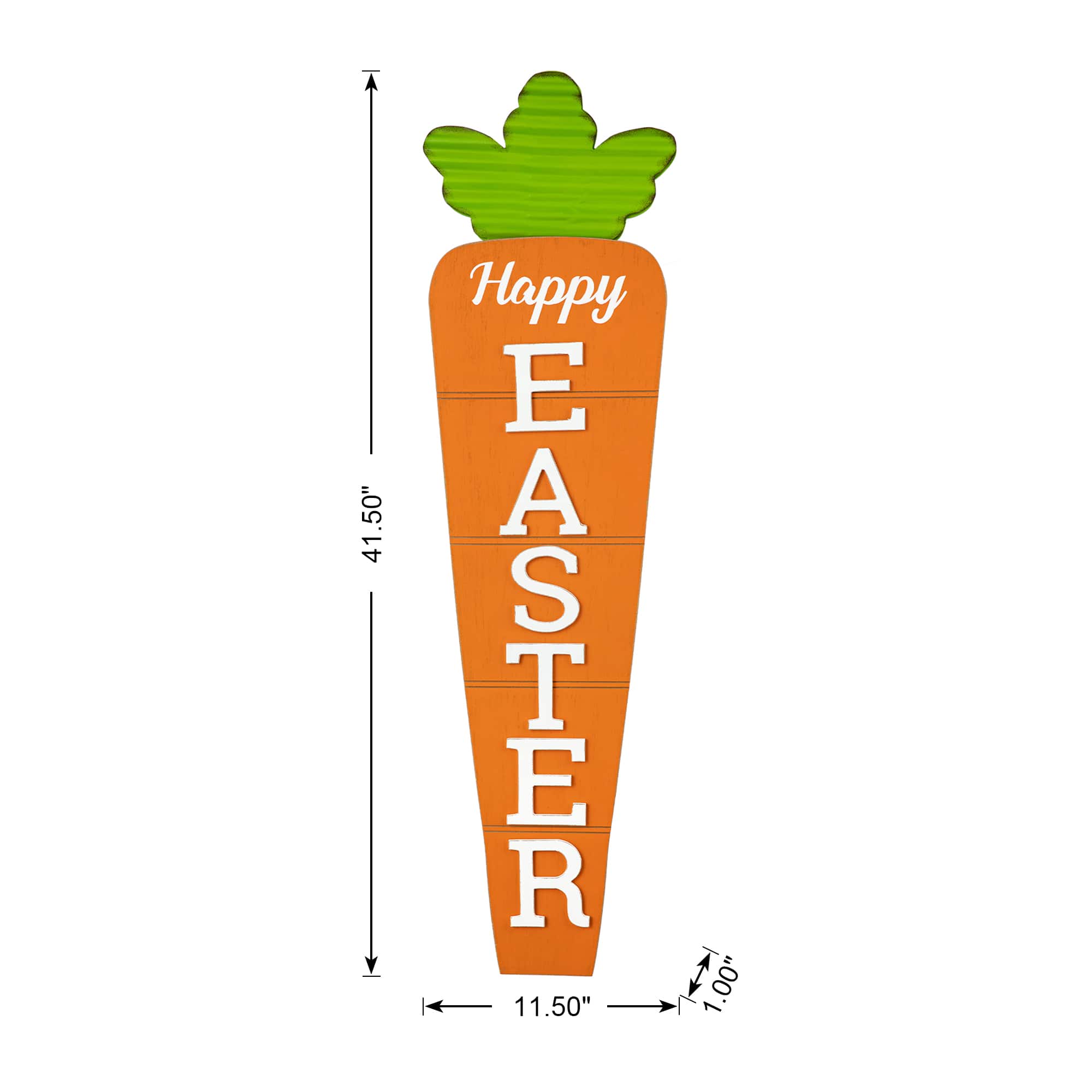 Glitzhome® 41.5" Easter Wooden and Metal Carrot Porch Decor