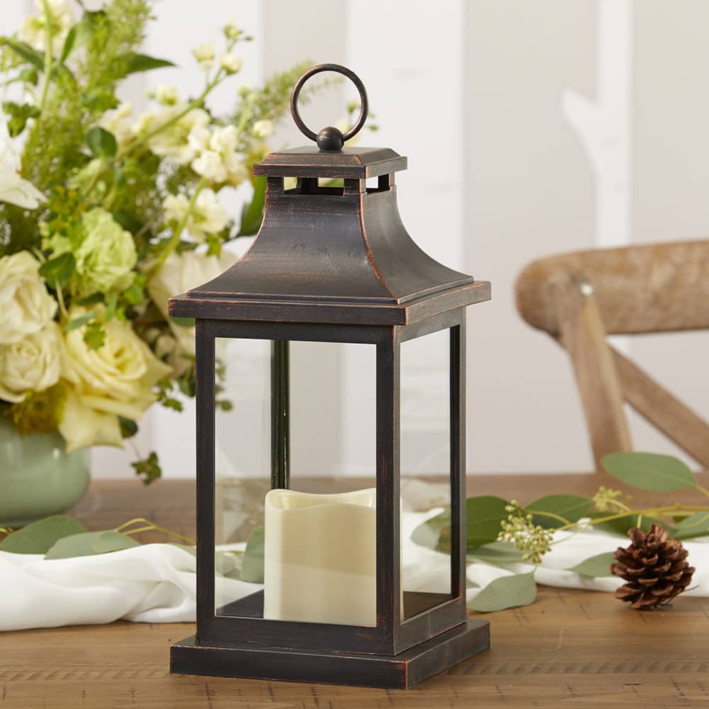 Kate Aspen® Copper Hampton LED Vintage Decorative Lantern