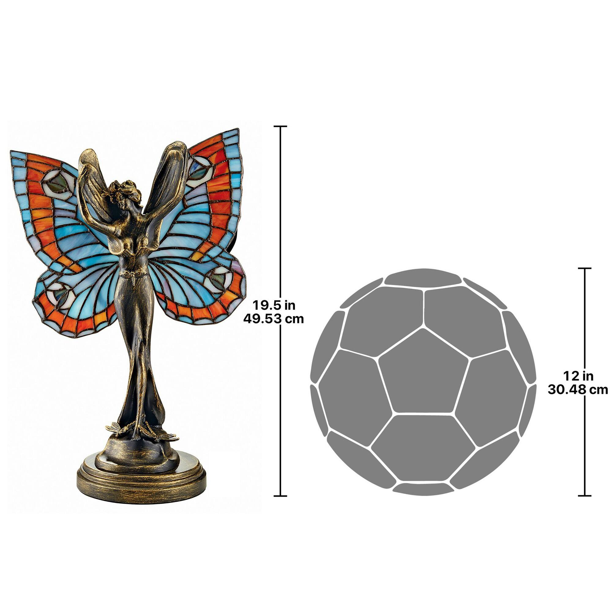 Butterfly Fairy Tiffany-Style Stained Glass Illuminated Sculpture