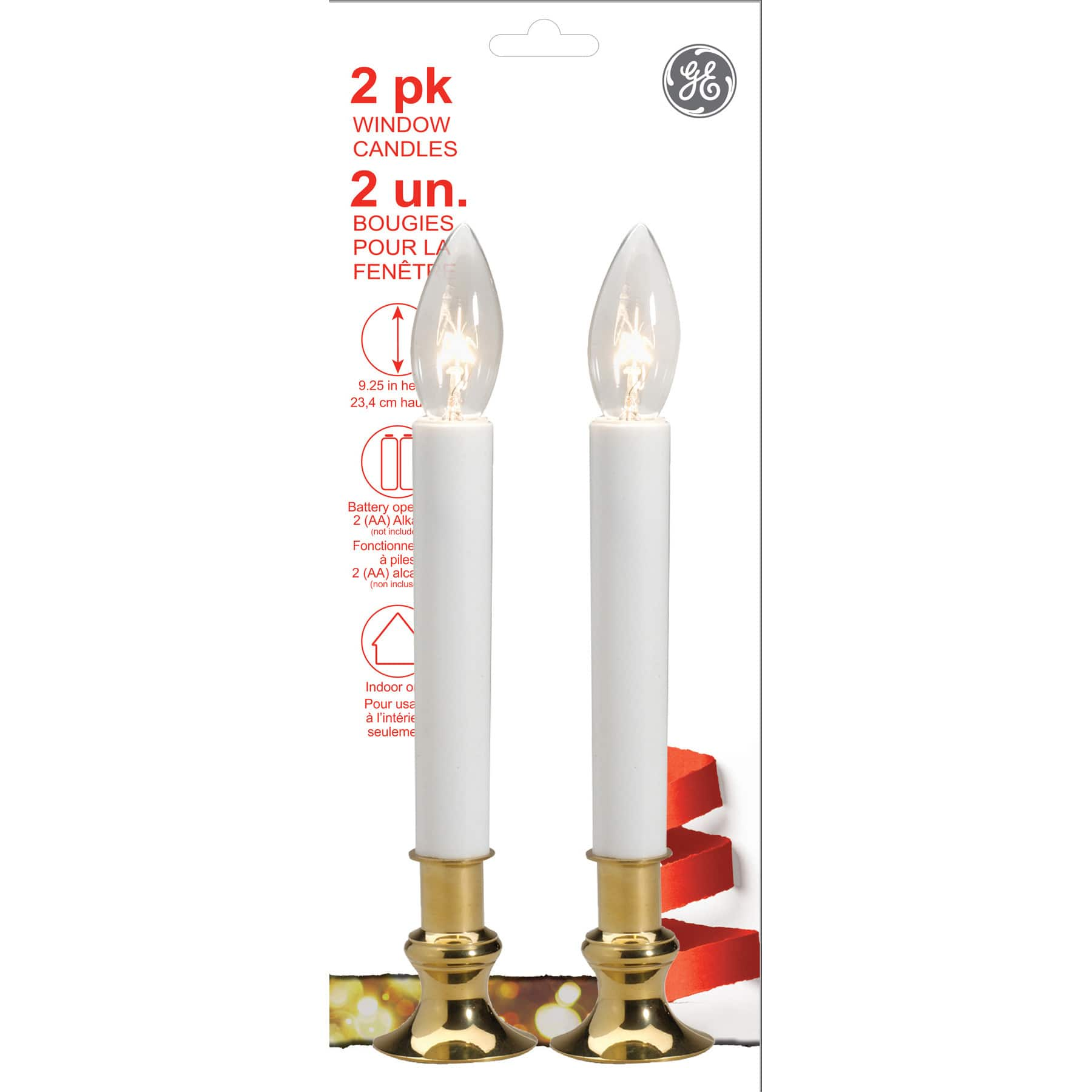 GE Holiday Classics&#xAE; Window Candles, 2ct.