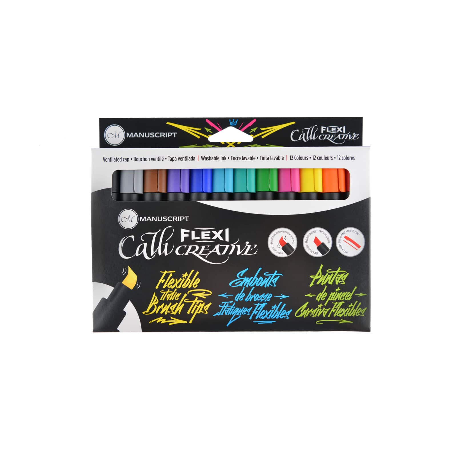 Manuscript CalliCreative 12 Color Flexi Tip Marker Set