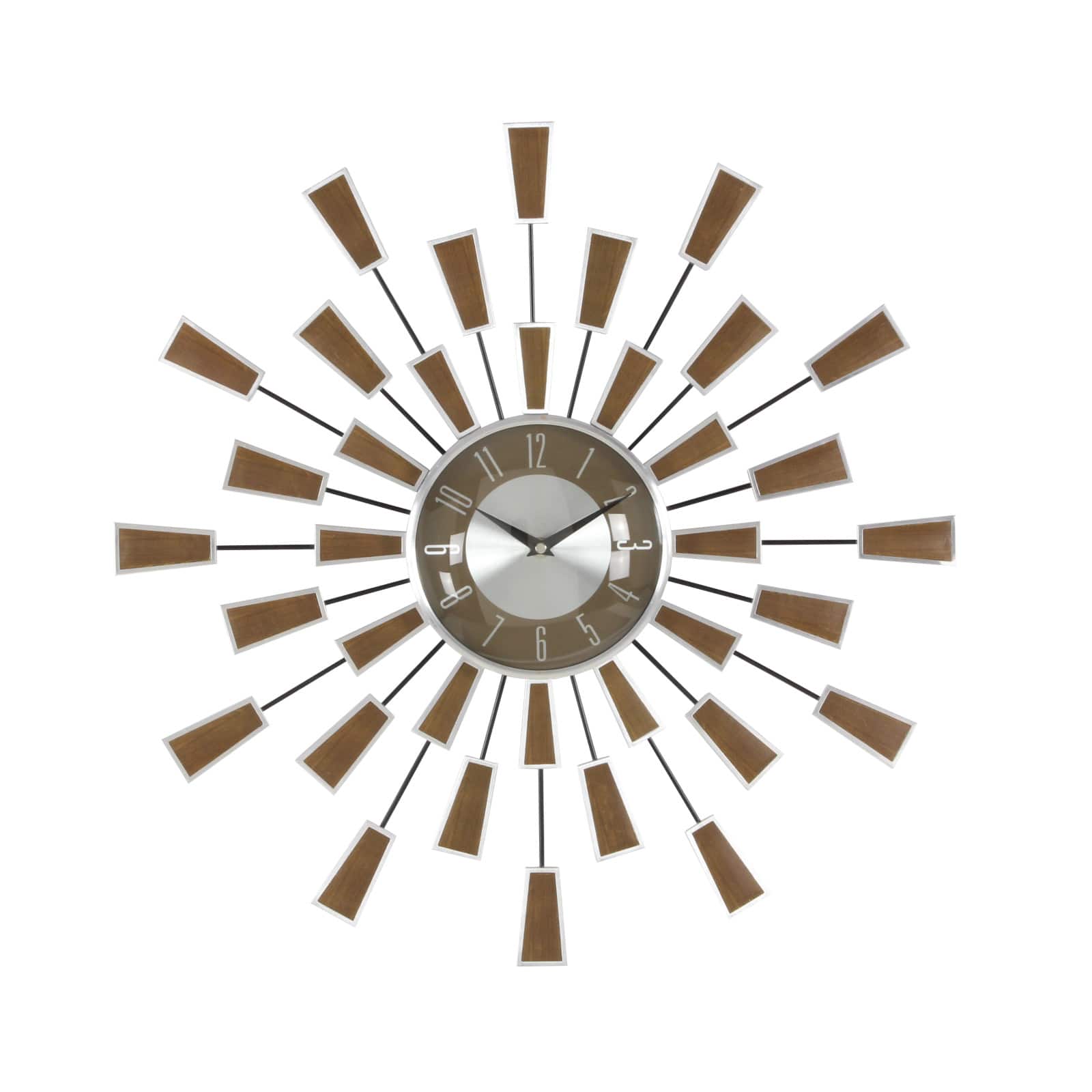 22&#x22; Brown Metal Modern Wall Clock