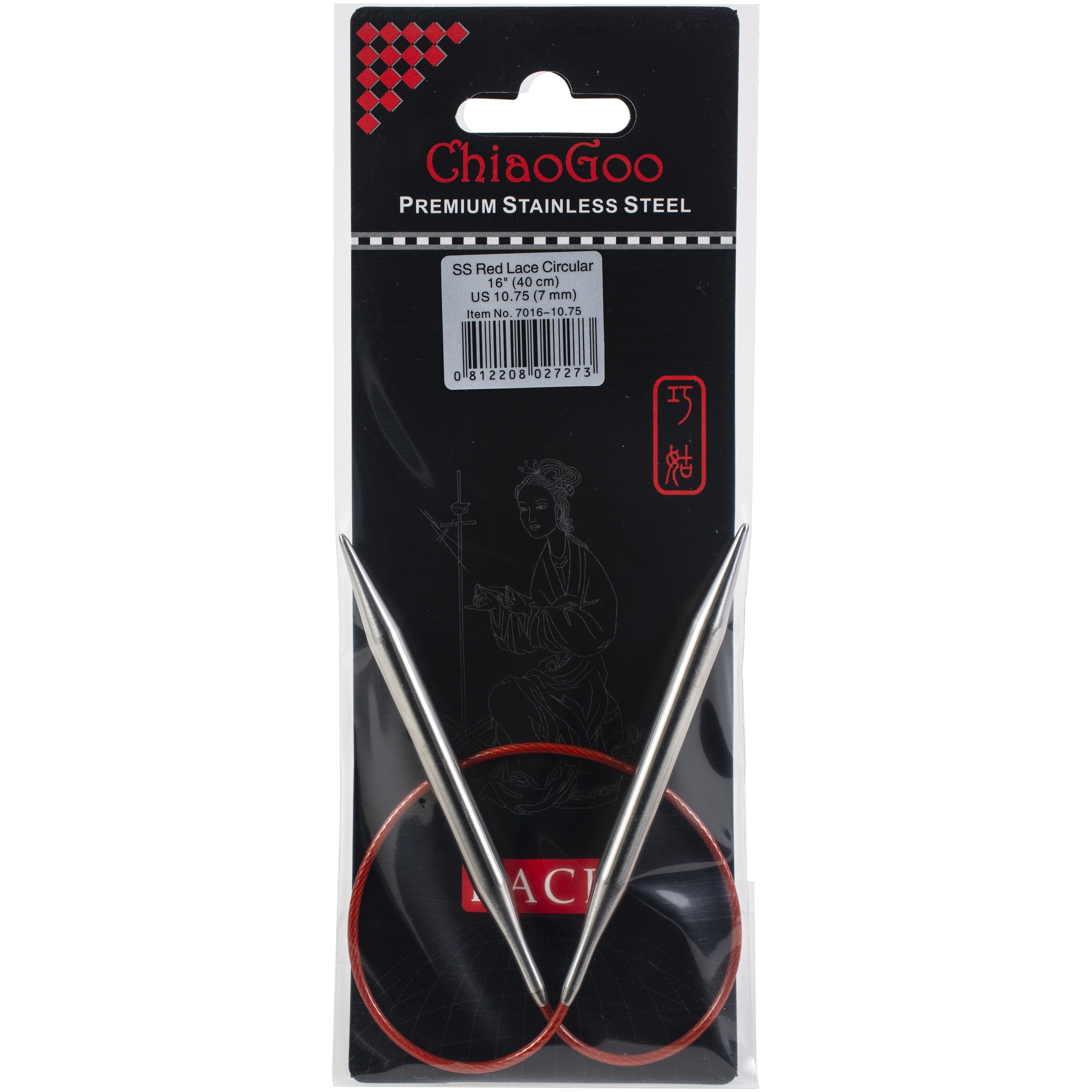 ChiaoGoo RED Lace&#x2122; 16&#x22; Stainless Circular Knitting Needles