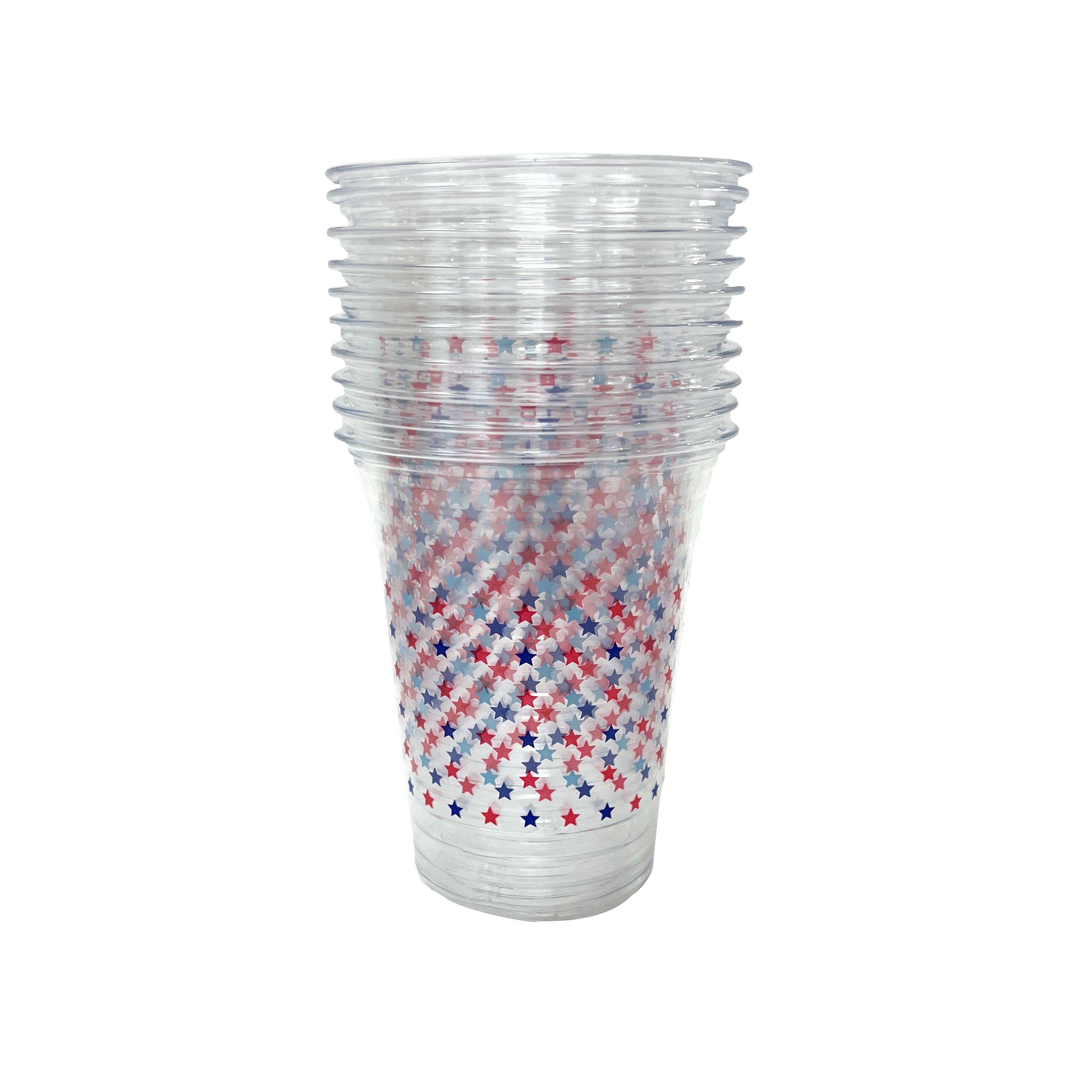 16oz. Red, White &#x26; Blue Stars Plastic Cups, 12ct. by Celebrate It&#x2122;