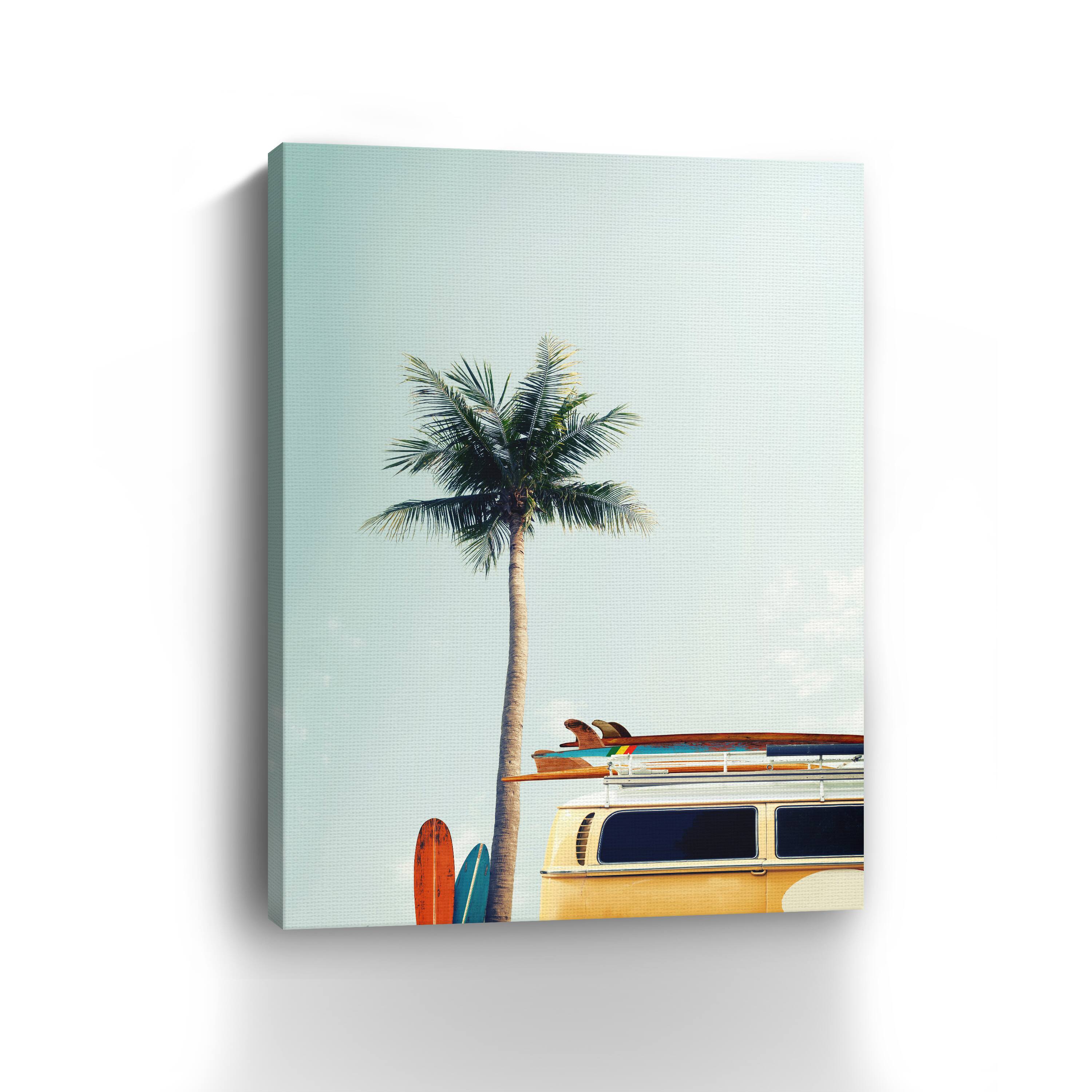 Surf Bus Yellow Canvas Giclee