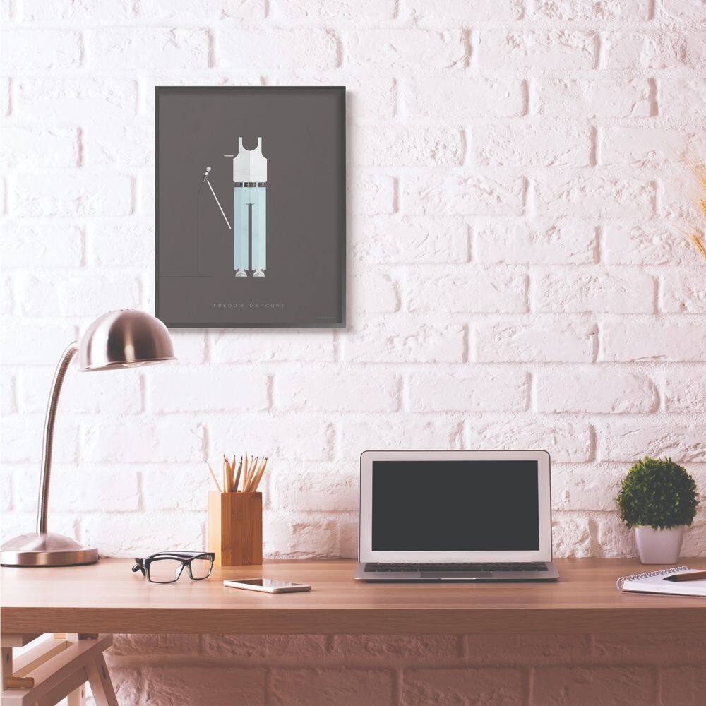 Stupell Industries Freddie Mercury Wall Art in Black Frame