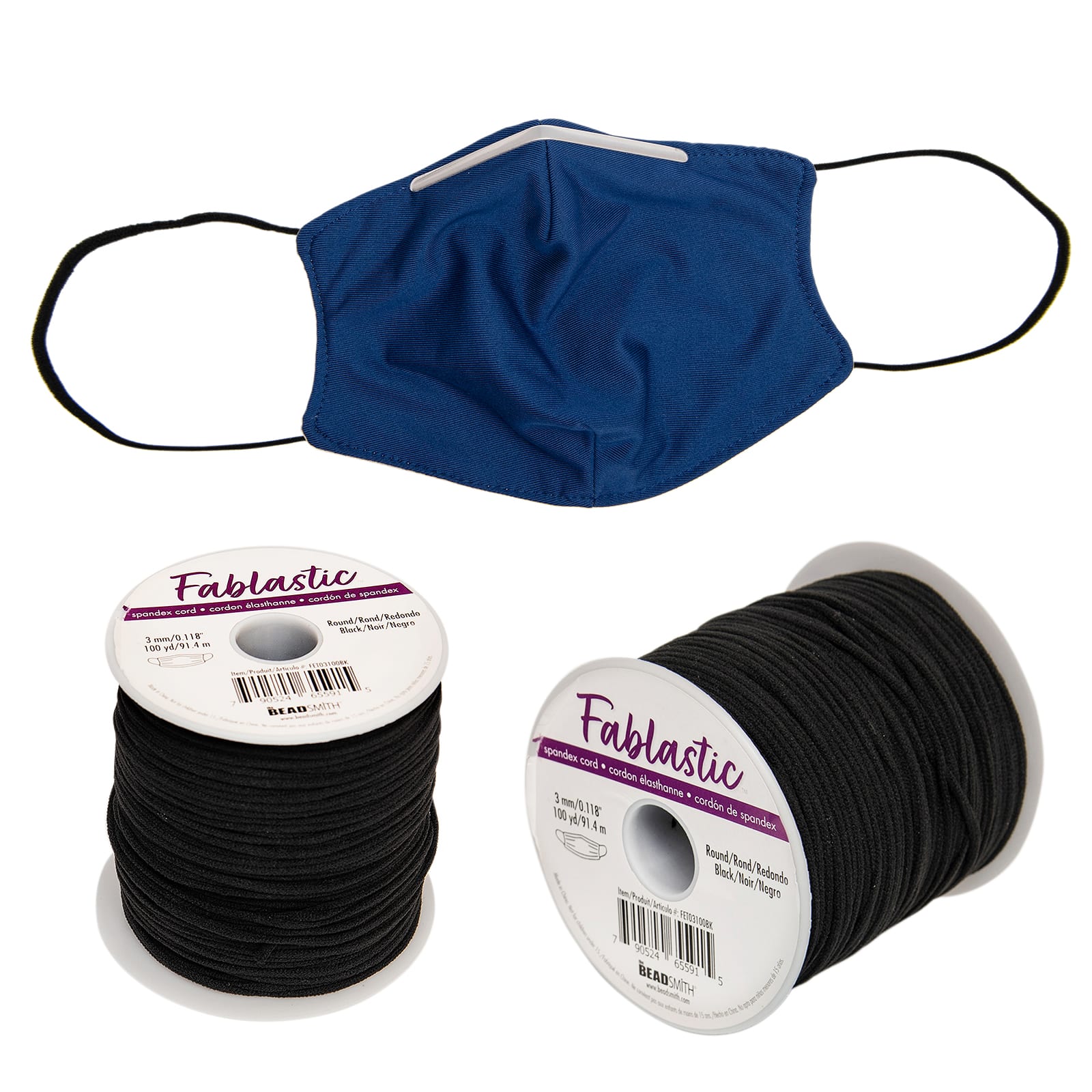 6 Pack: Beadsmith® Fablastic™ 3mm Black Round Spandex Cord