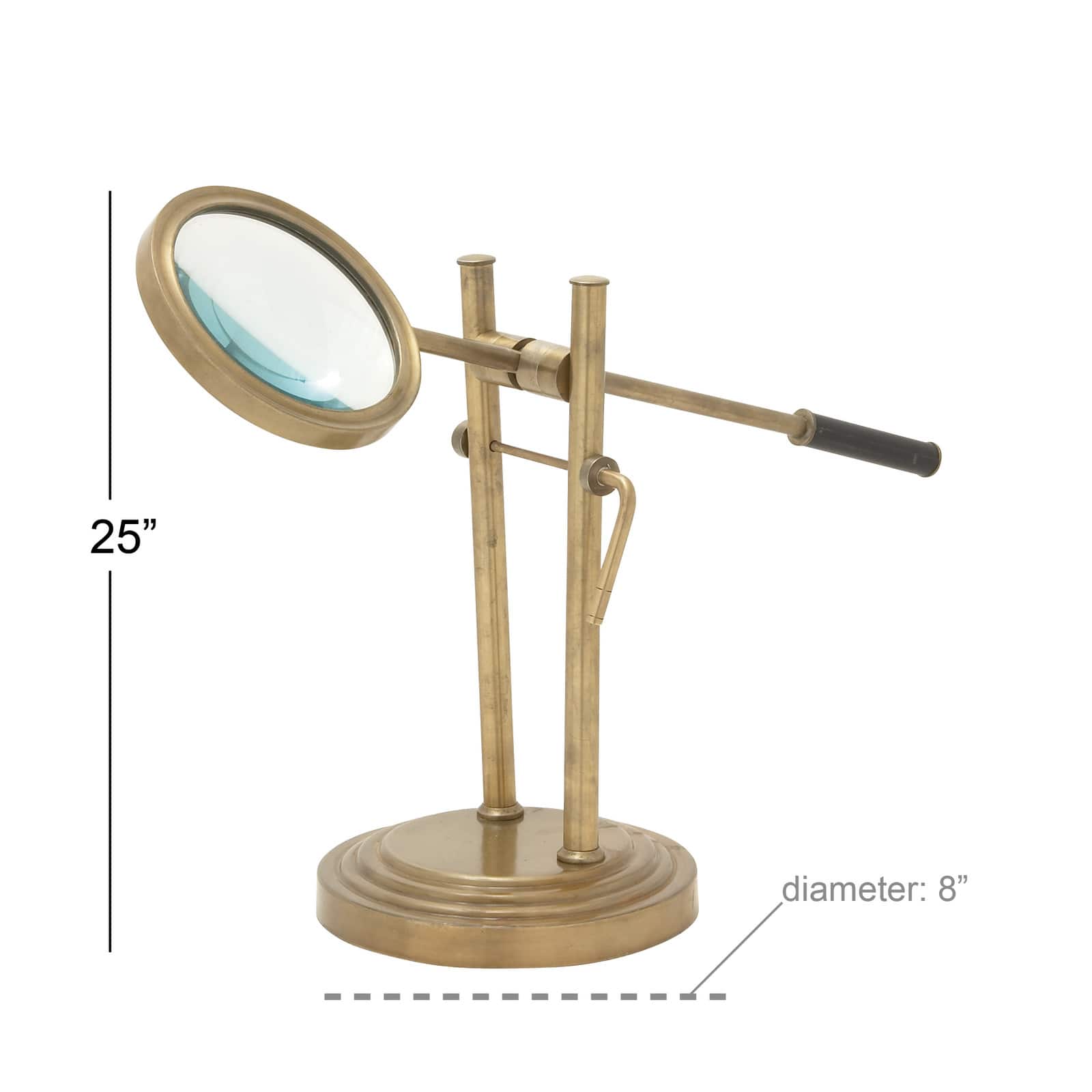 25&#x27;&#x27; Gold Aluminum Traditional Magnifying Glass