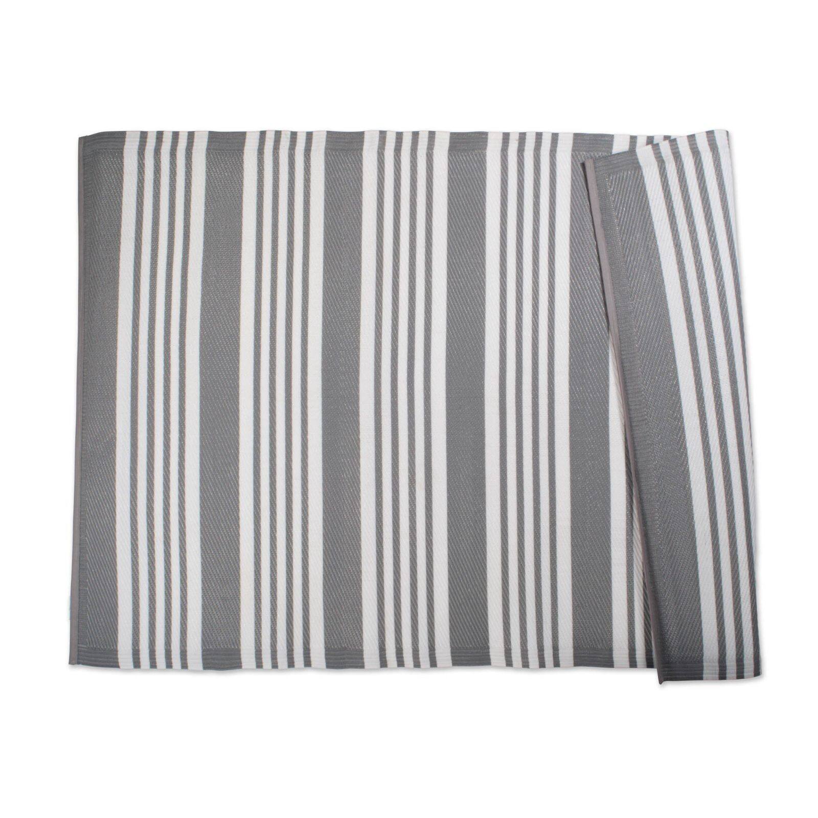 DII&#xAE; Gray Multi Stripe Outdoor Rug, 4ft x 6ft.