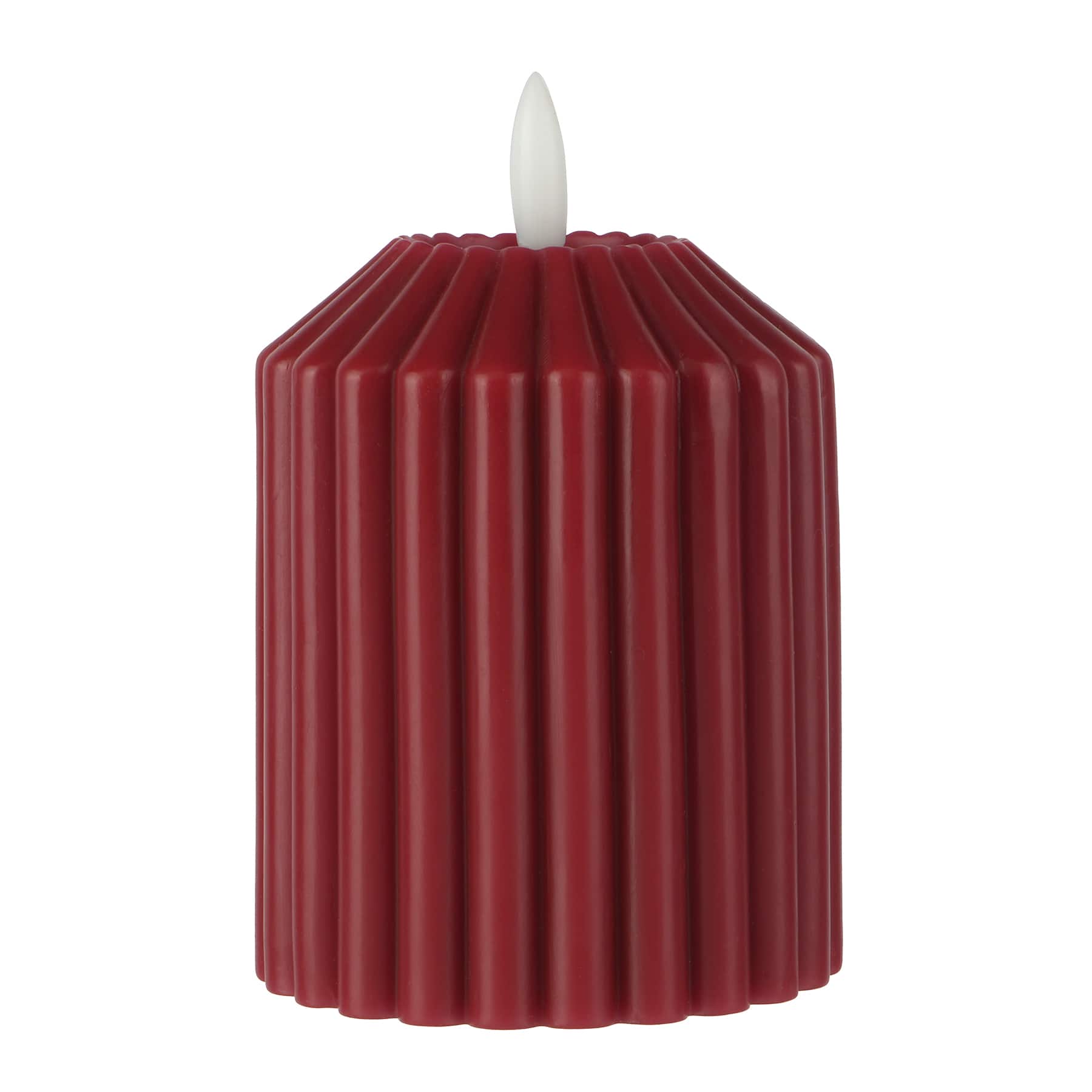4&#x22; Ribbed Wax LED Pillar Candle by Ashland&#xAE;