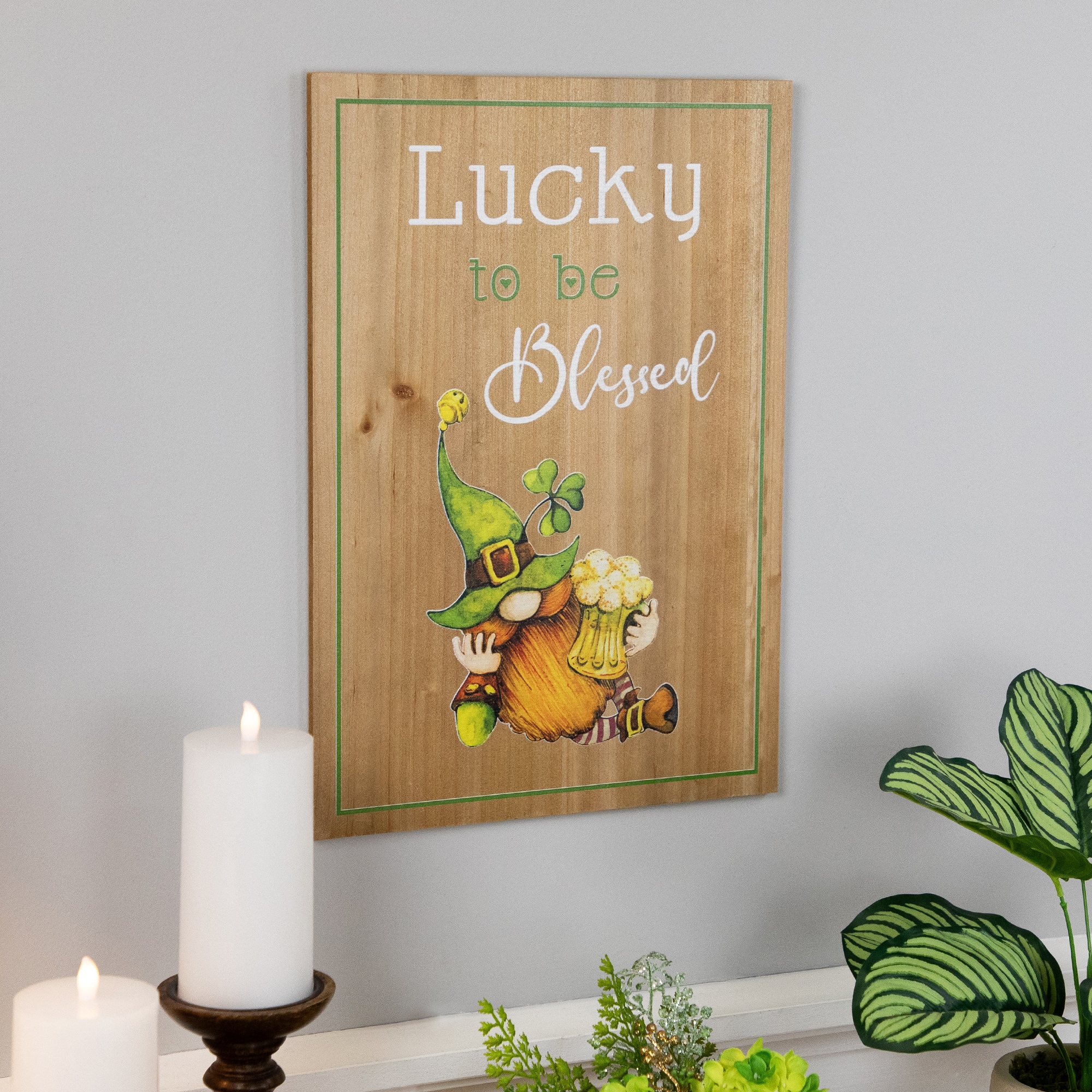 Lucky to be Blessed Wooden Wall Sign