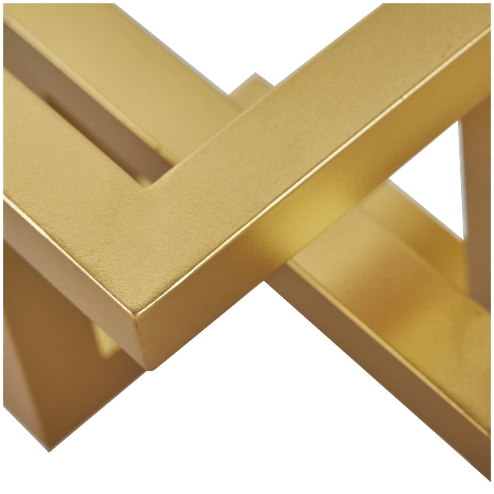 13.5" Iron Geometric Abstract Shaped Sculpture Décor