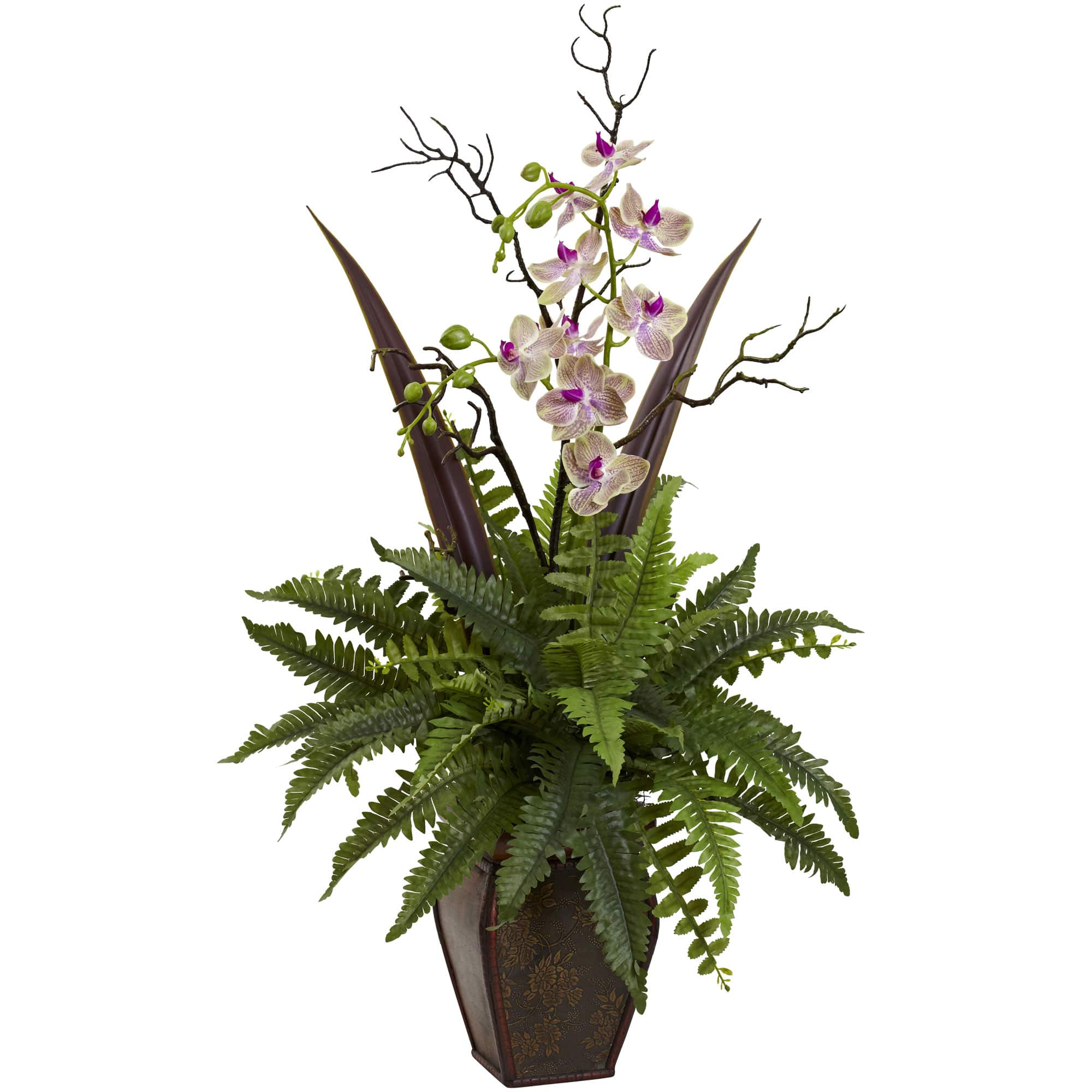 Fern &#x26; Orchid Floral Arrangement