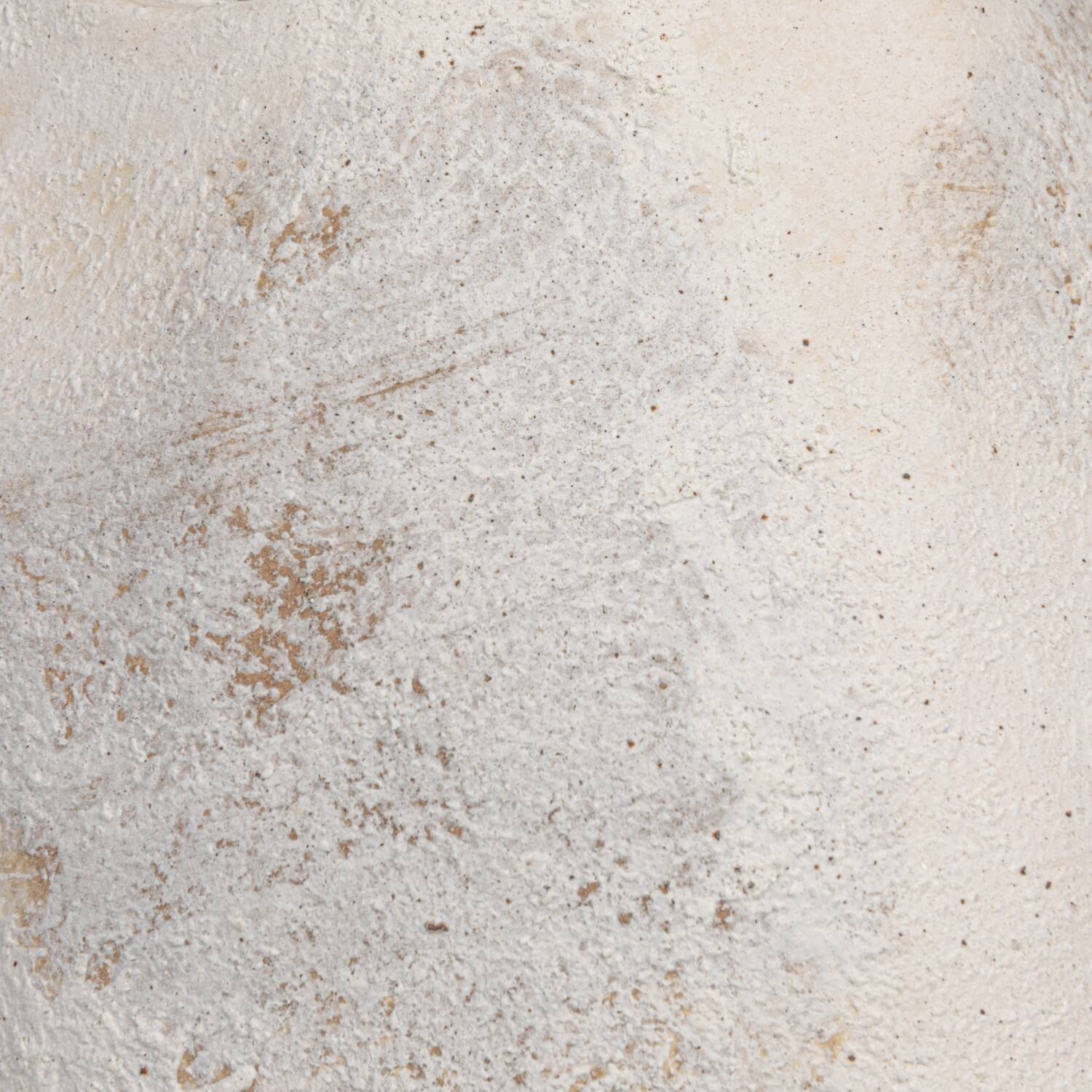 Hello Honey® 9.5" White Distressed Volcano Finish Hanging Stoneware Planter with Jute Rope Hanger