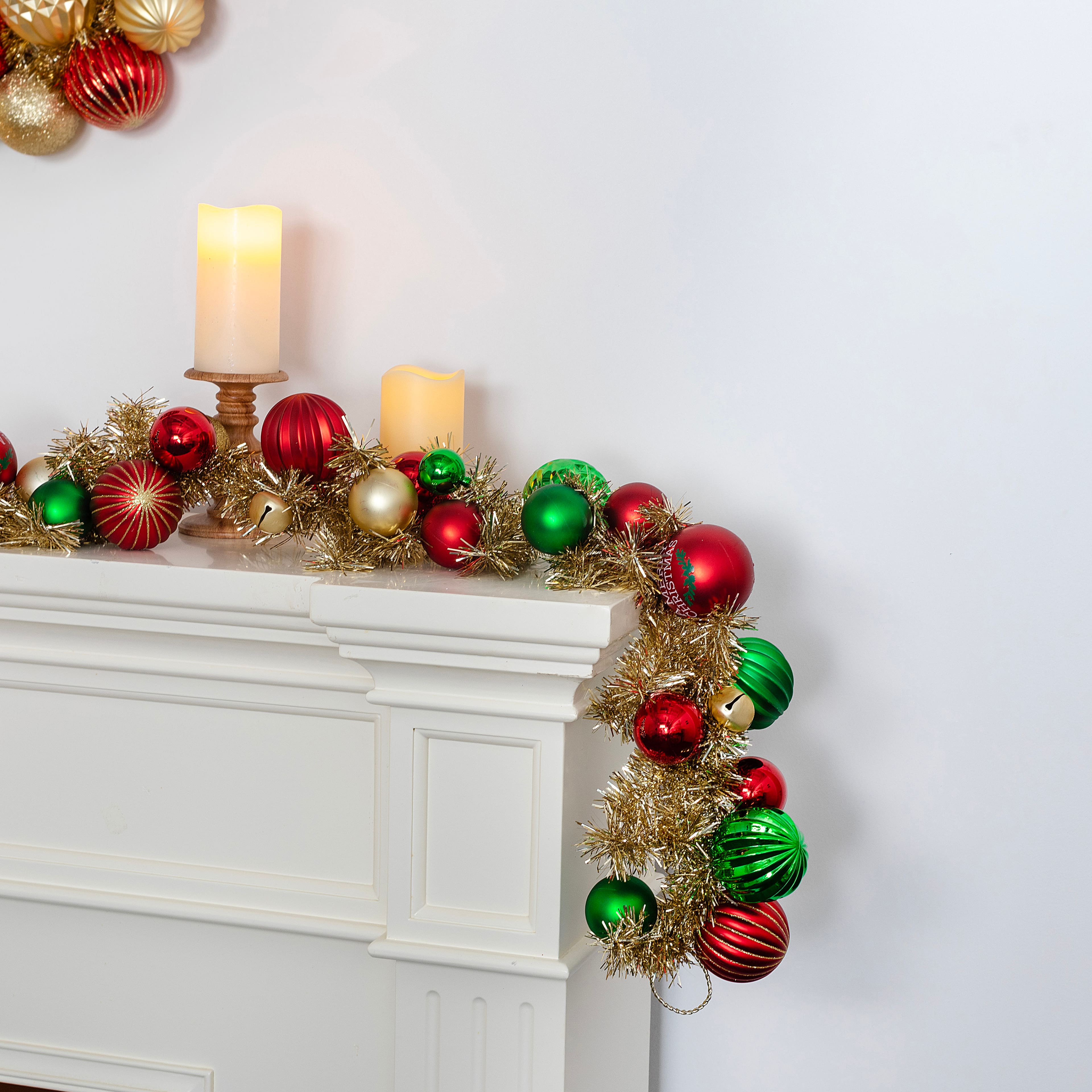 6ft. Red, Green &#x26; Gold Ornament &#x26; Tinsel Garland by Ashland&#xAE;