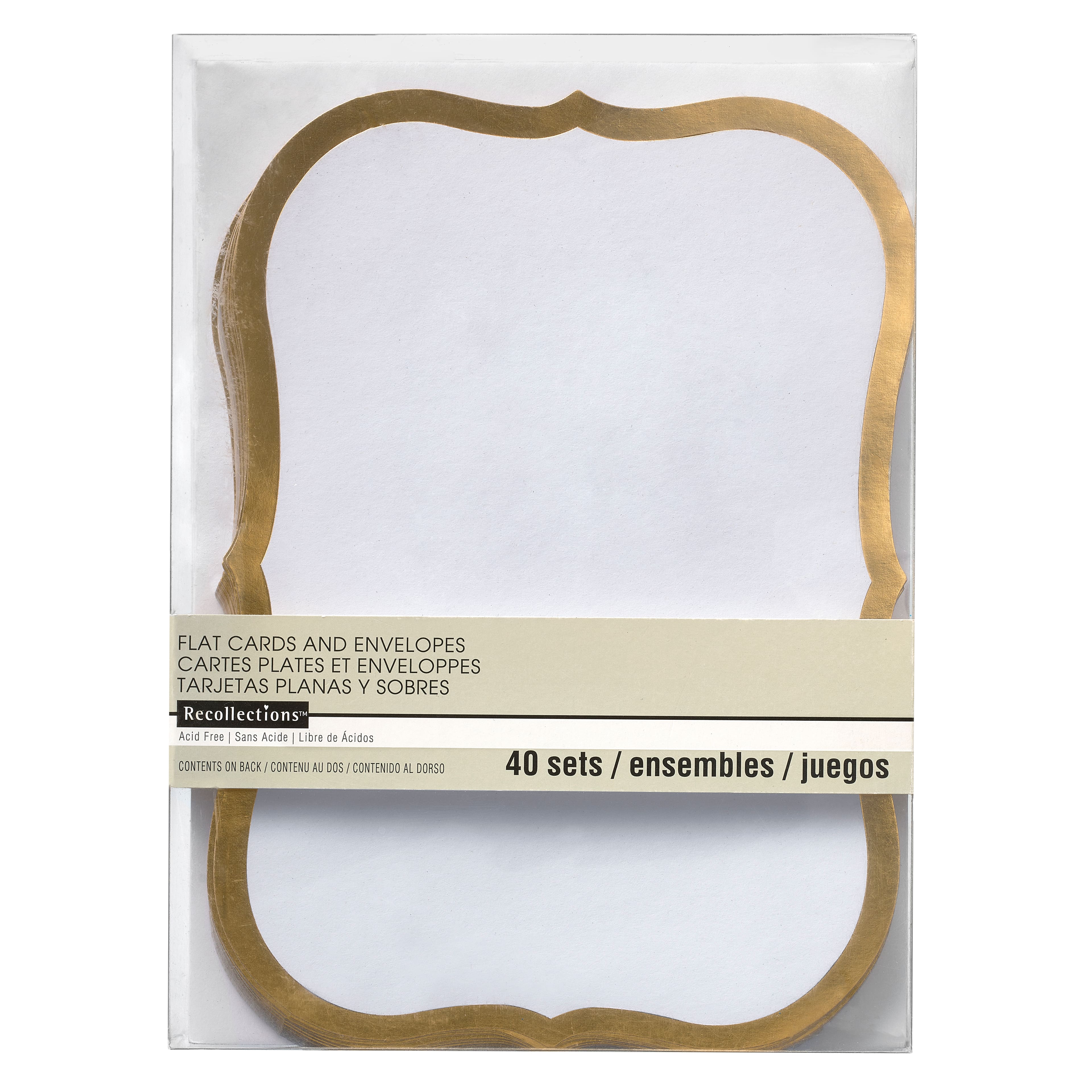 12 Packs: 40 ct. (480 total) Gold Trim Shield Cards &#x26; Envelopes by Recollections&#x2122;, 5&#x22; x 7&#x22;