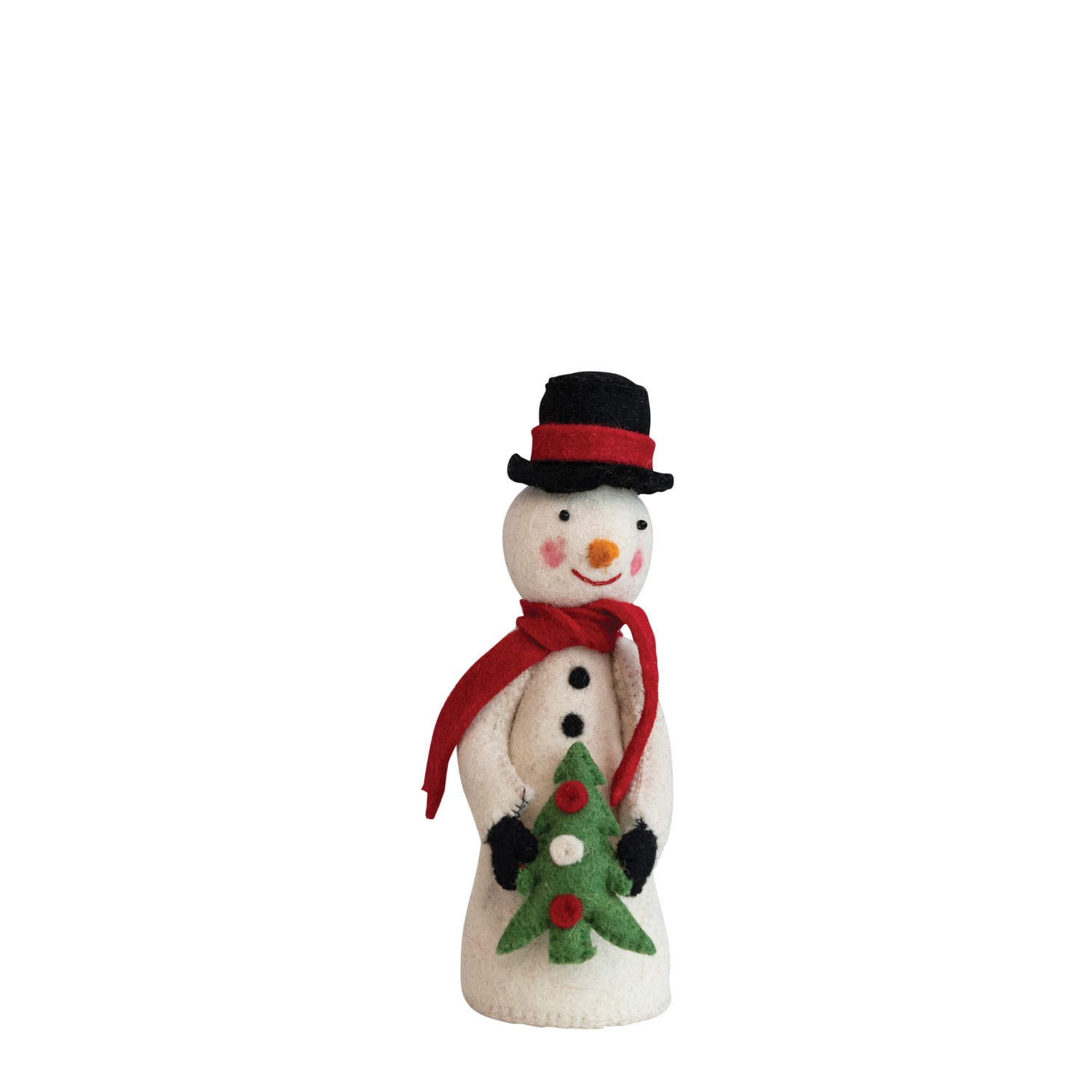 Hello Honey&#xAE; 10&#x22; Handmade Wool Felt Snowman with Hat