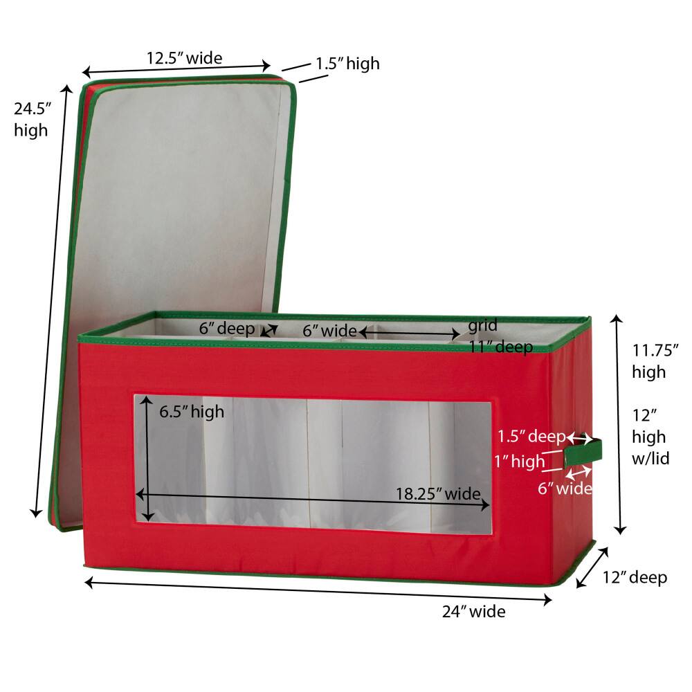 Household Essentials 15" Red Holiday Storage Box