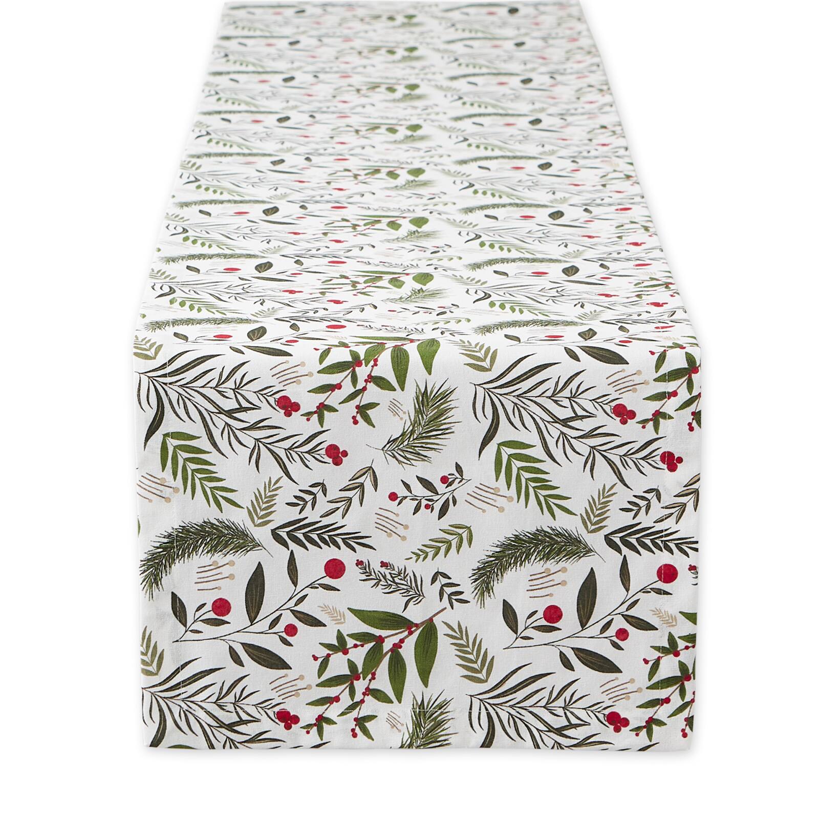 DII® 72" Holiday Sprigs Printed Table Runner