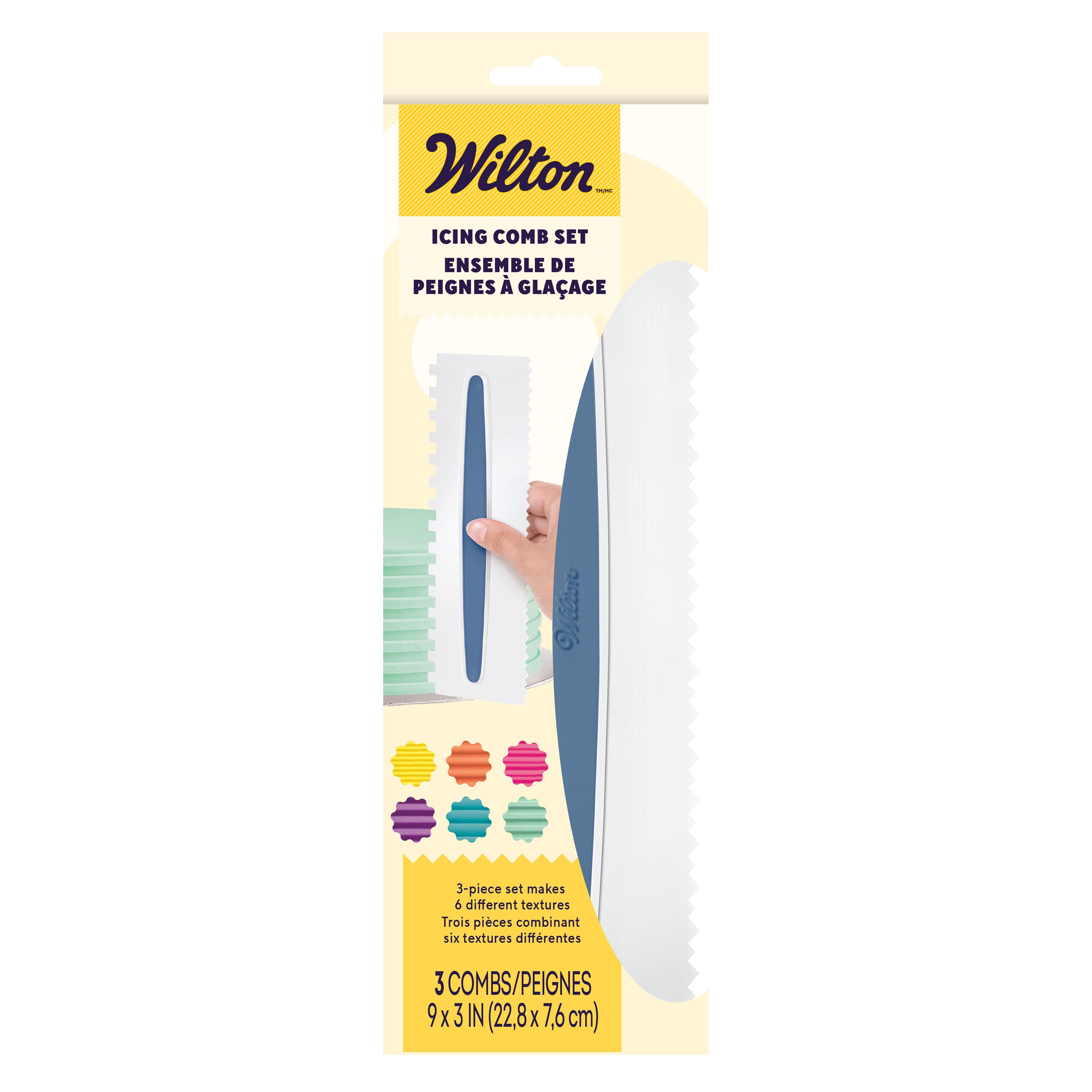 Wilton&#x2122; 3-Piece Icing Smoother Comb Set