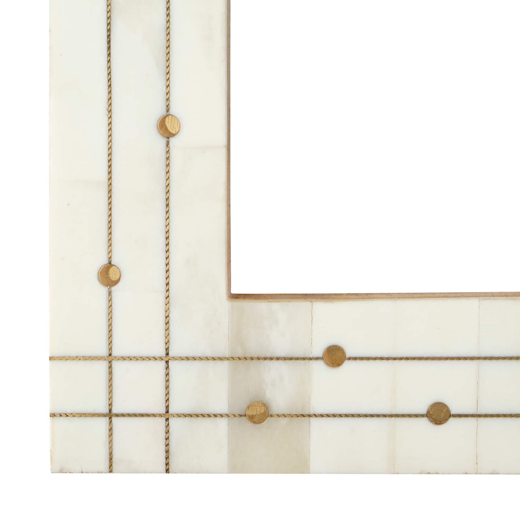 4&#x22; x 6&#x22; Bone &#x26; Brass Tabletop Frame, Atelier by Studio D&#xE9;cor&#xAE;