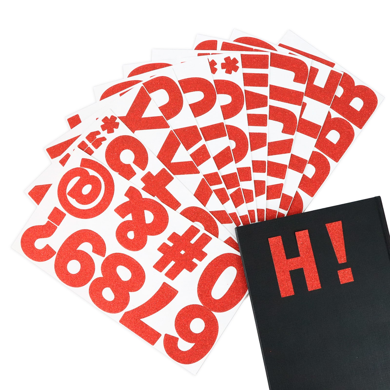 12 Pack: 3.25" Red Glitter Alphabet Stickers by Recollections™