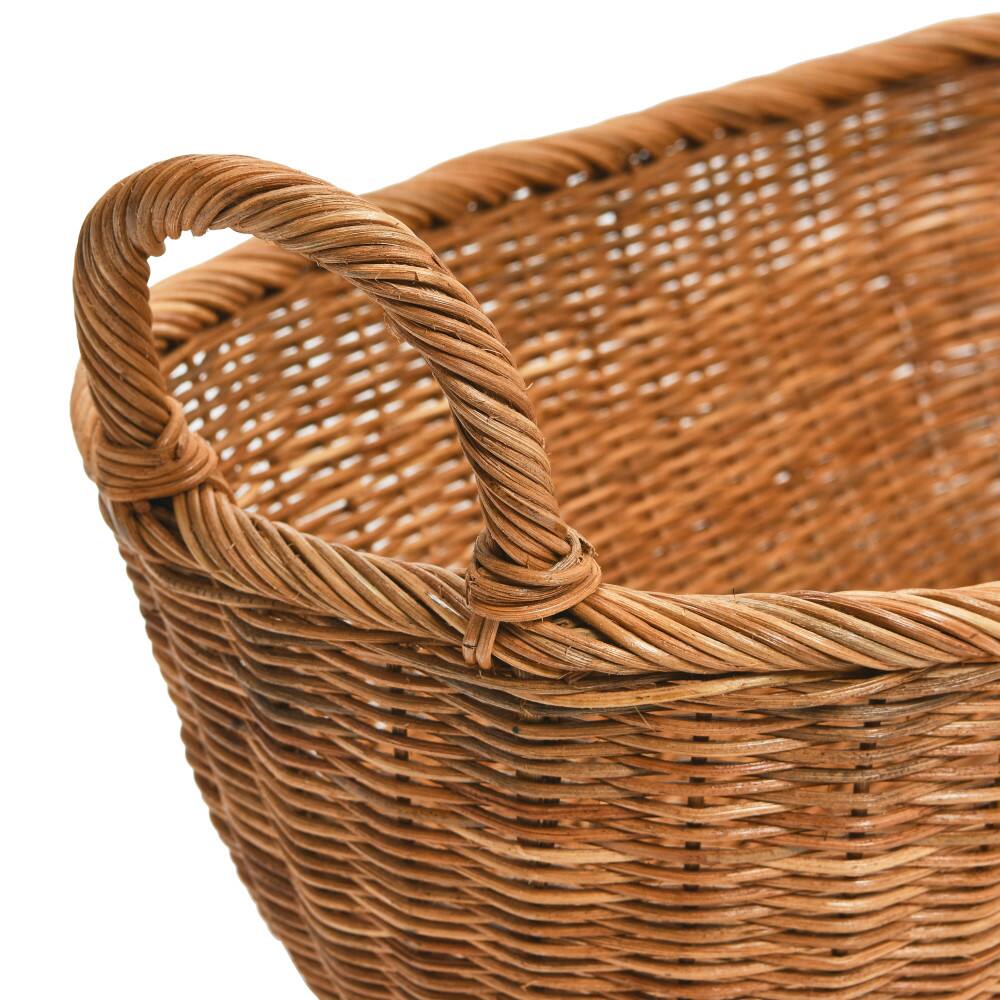 Hello Honey® Small Natural Handwoven Wicker Basket with Handles