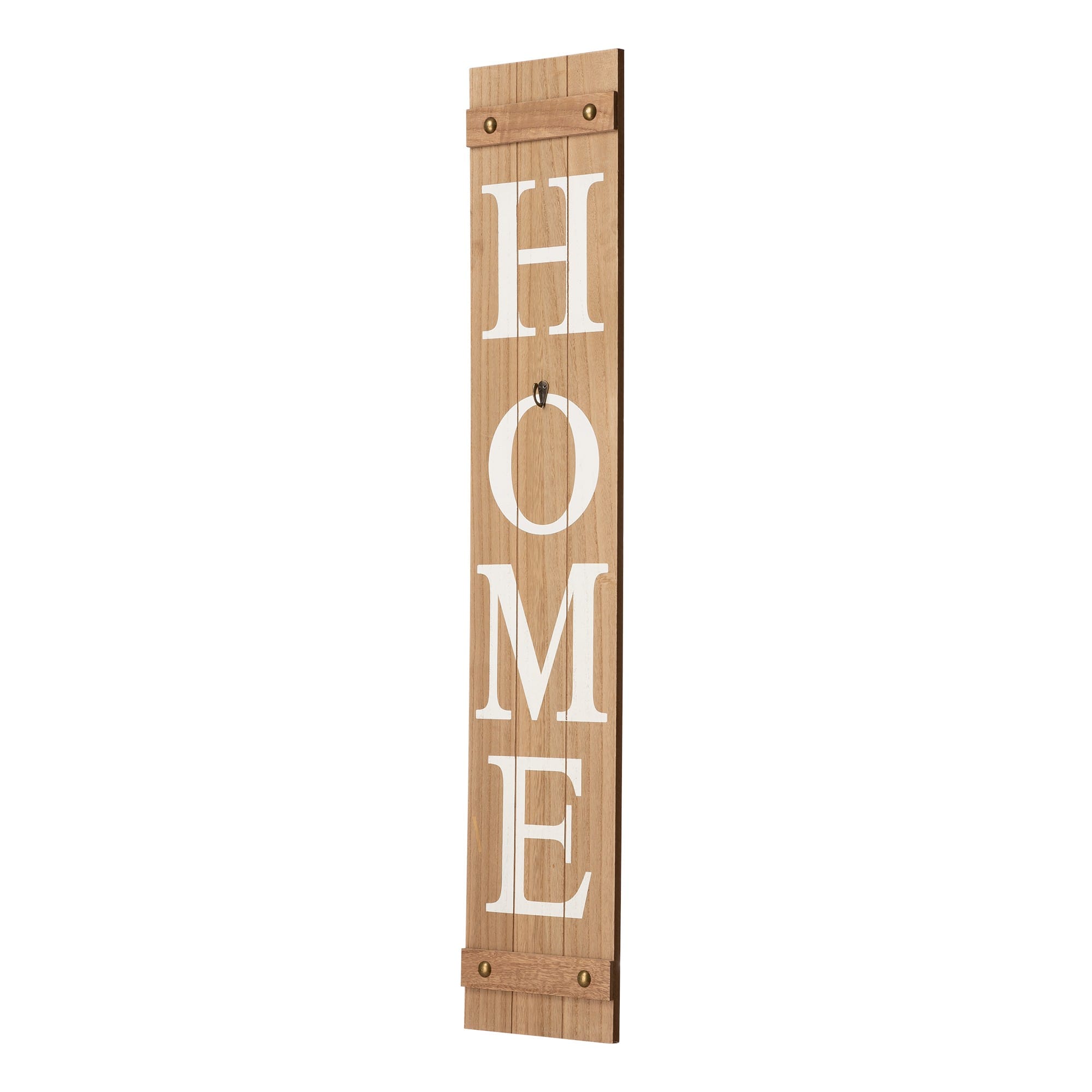 Glitzhome 42&#x22;H Wooden Brown &#x22;HOME&#x22; Porch Sign with 3 Changable Wreaths