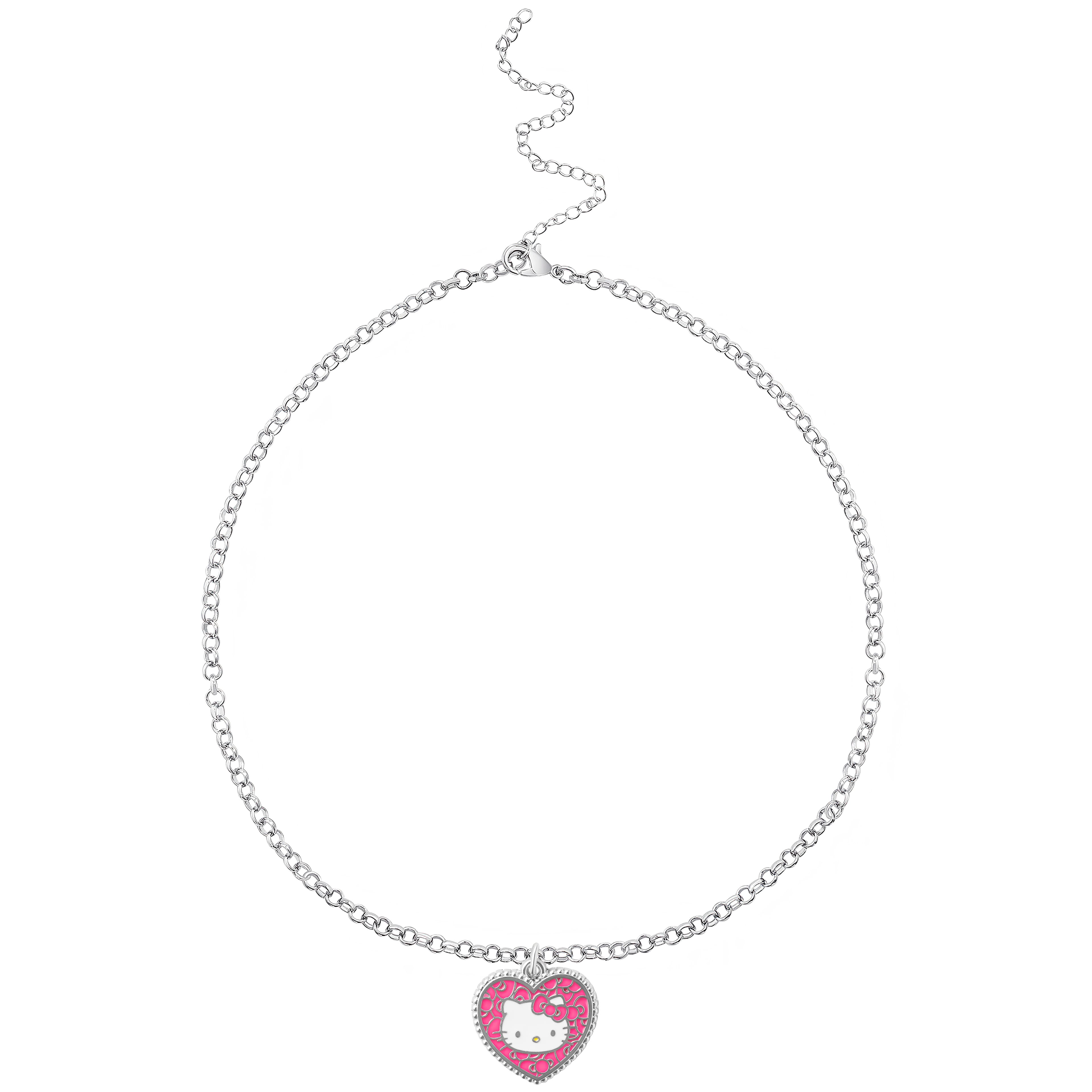 Hello Kitty&#xAE; Pink Mosaic Heart Enamel Charm