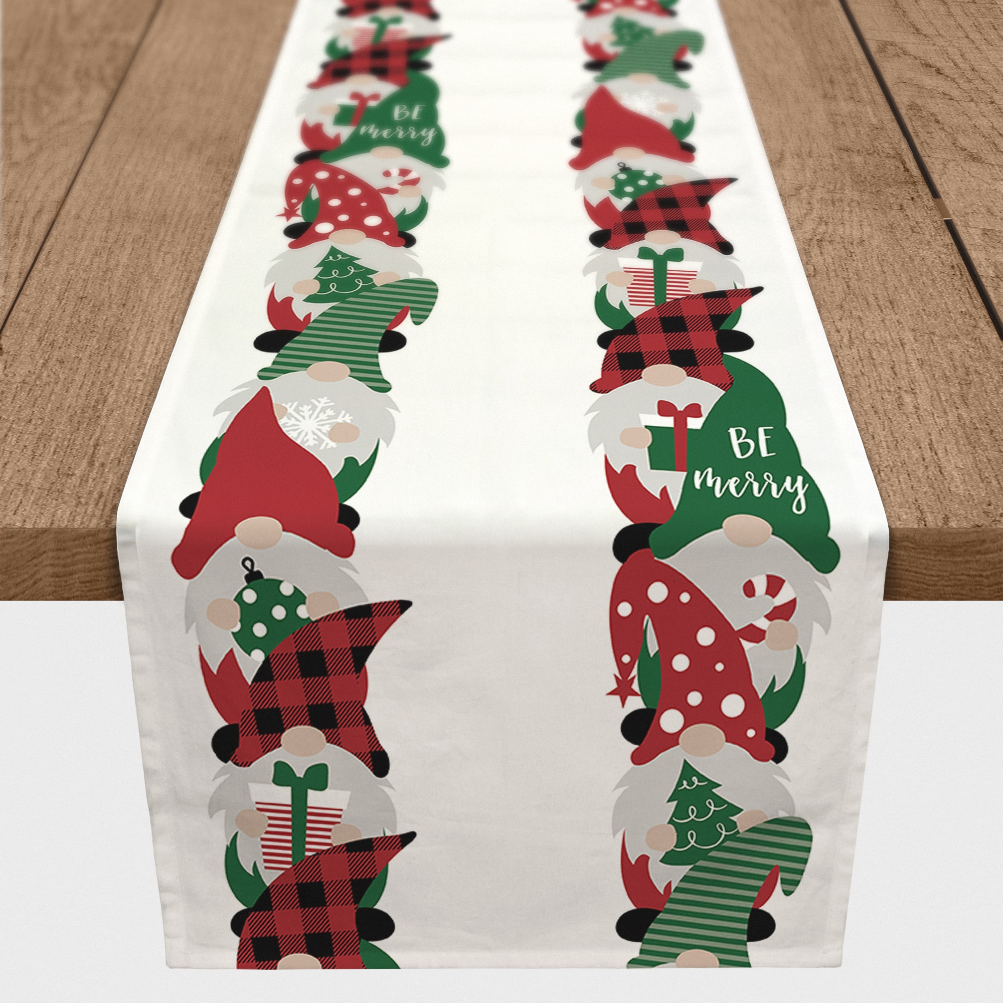 72'' Gnome Pattern Cotton Twill Runner