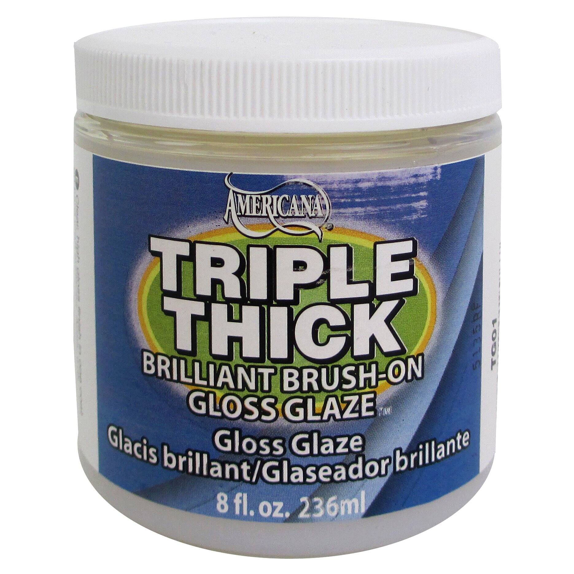 DecoArt Triple Thick Brilliant Brush-On Gloss Glaze 8oz Tub, 1