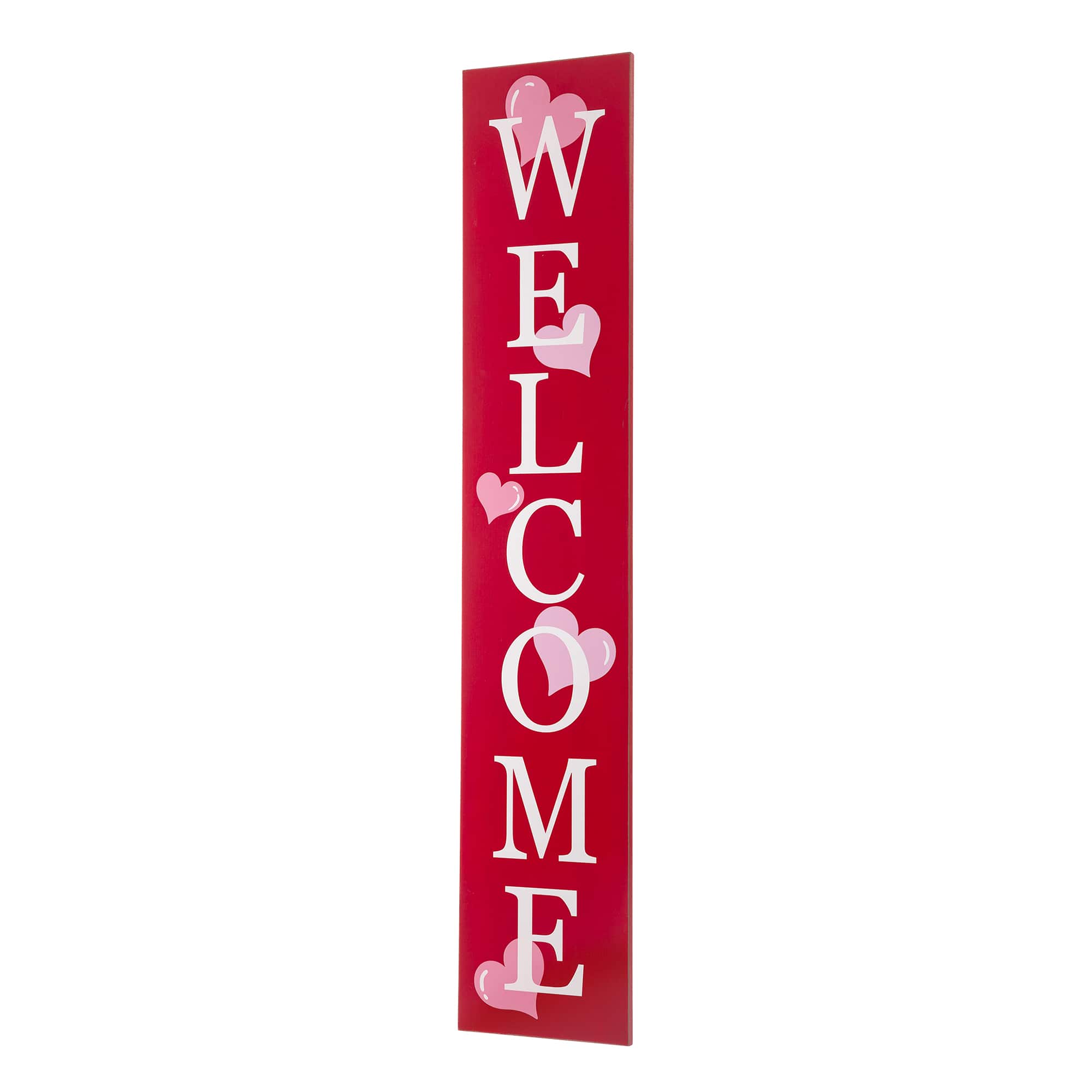 Glitzhome&#xAE; 3.5ft. Valentine&#x27;s Wooden Welcome Porch Sign