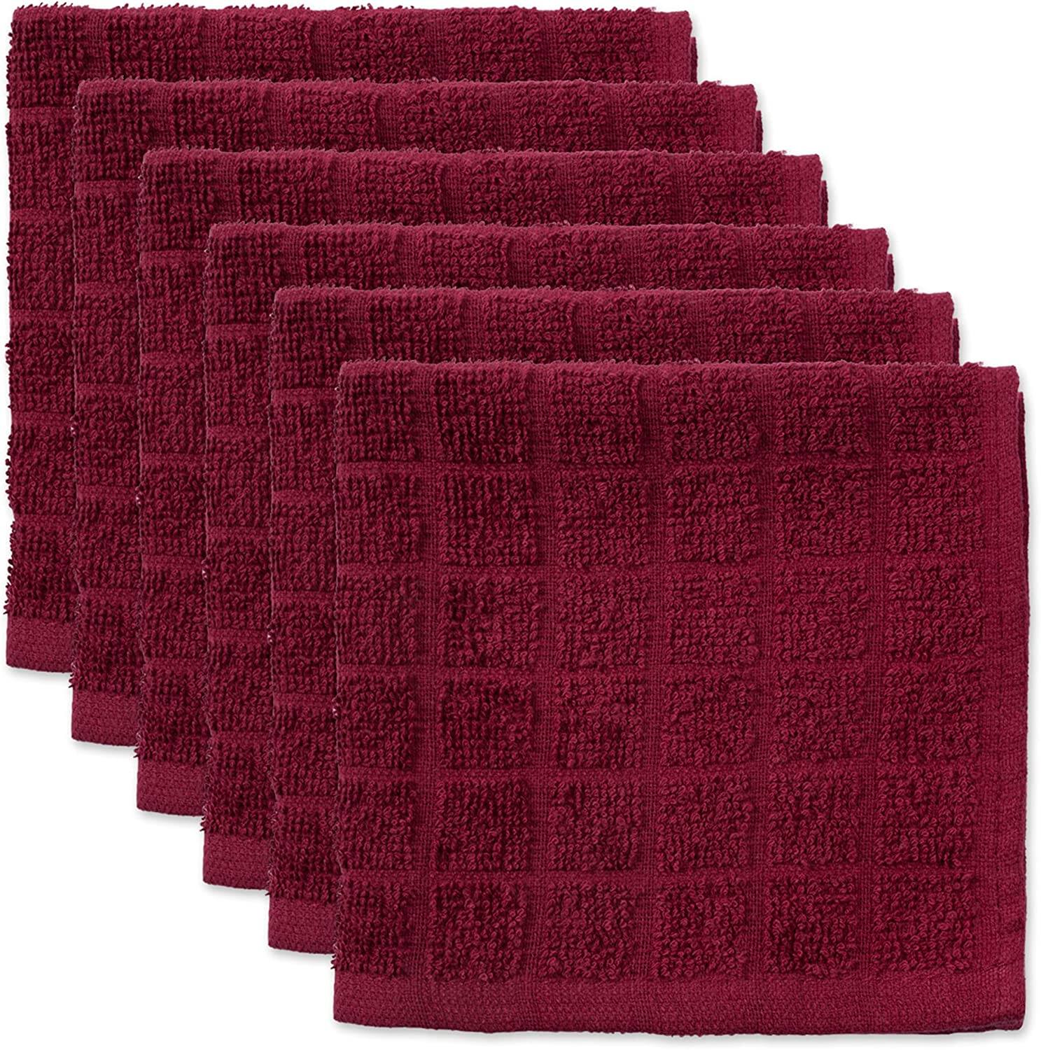 DII® Solid Windowpane Terry Dishcloth Set