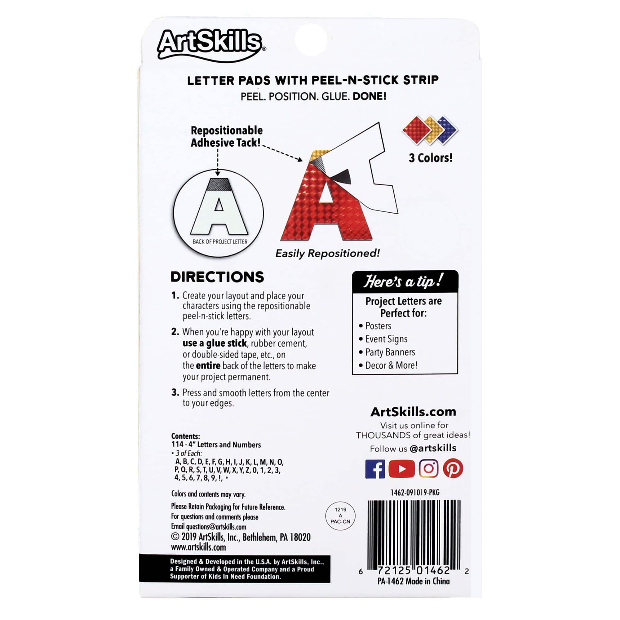 ArtSkills® 4" Holographic 114 Piece Paper Poster Letter Set