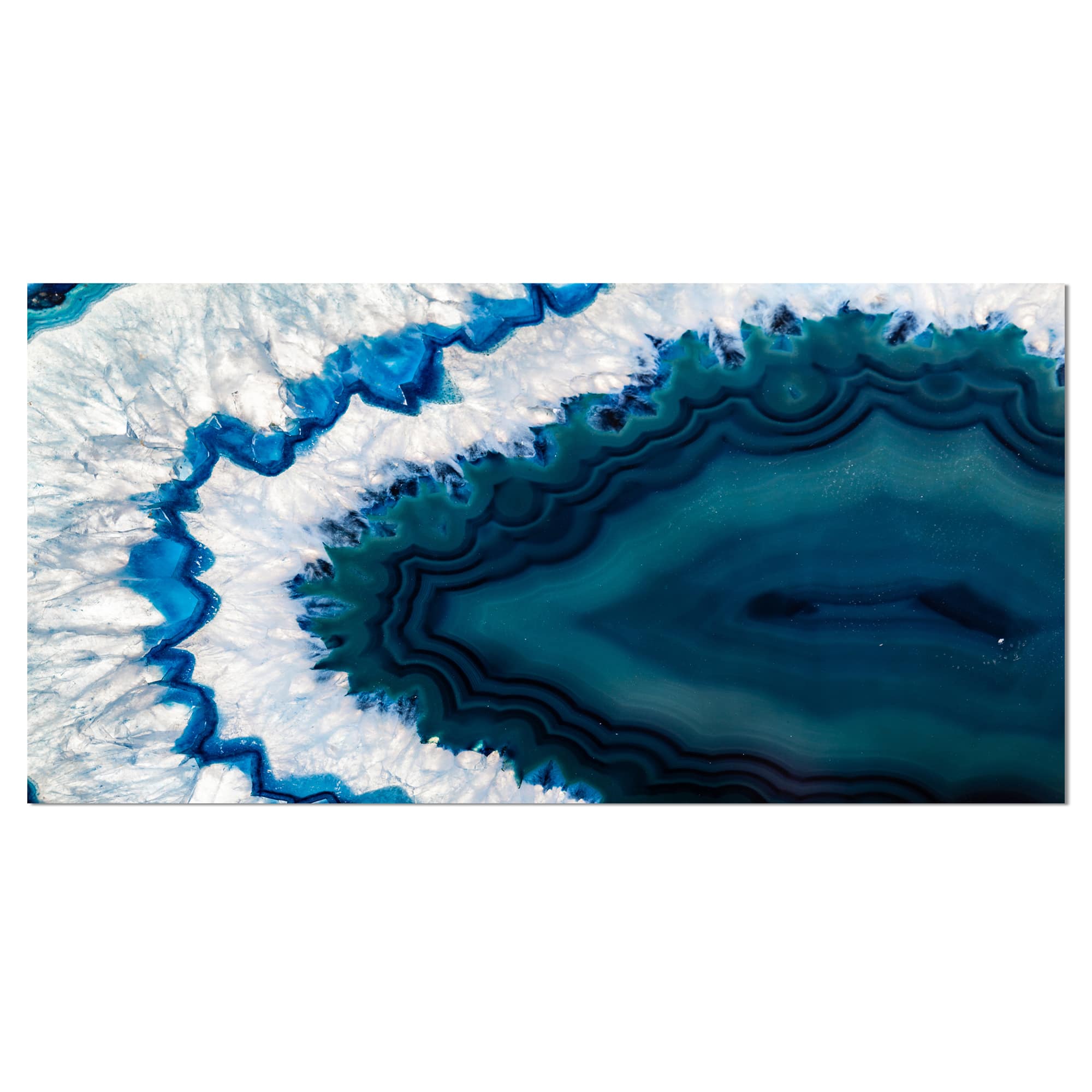 Designart - Blue Brazilian Geode - Abstract Canvas Wall Art Print ...