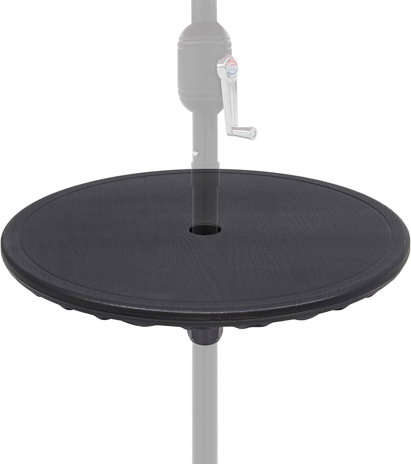 20&#x22; Black Outdoor Umbrella Table Tray