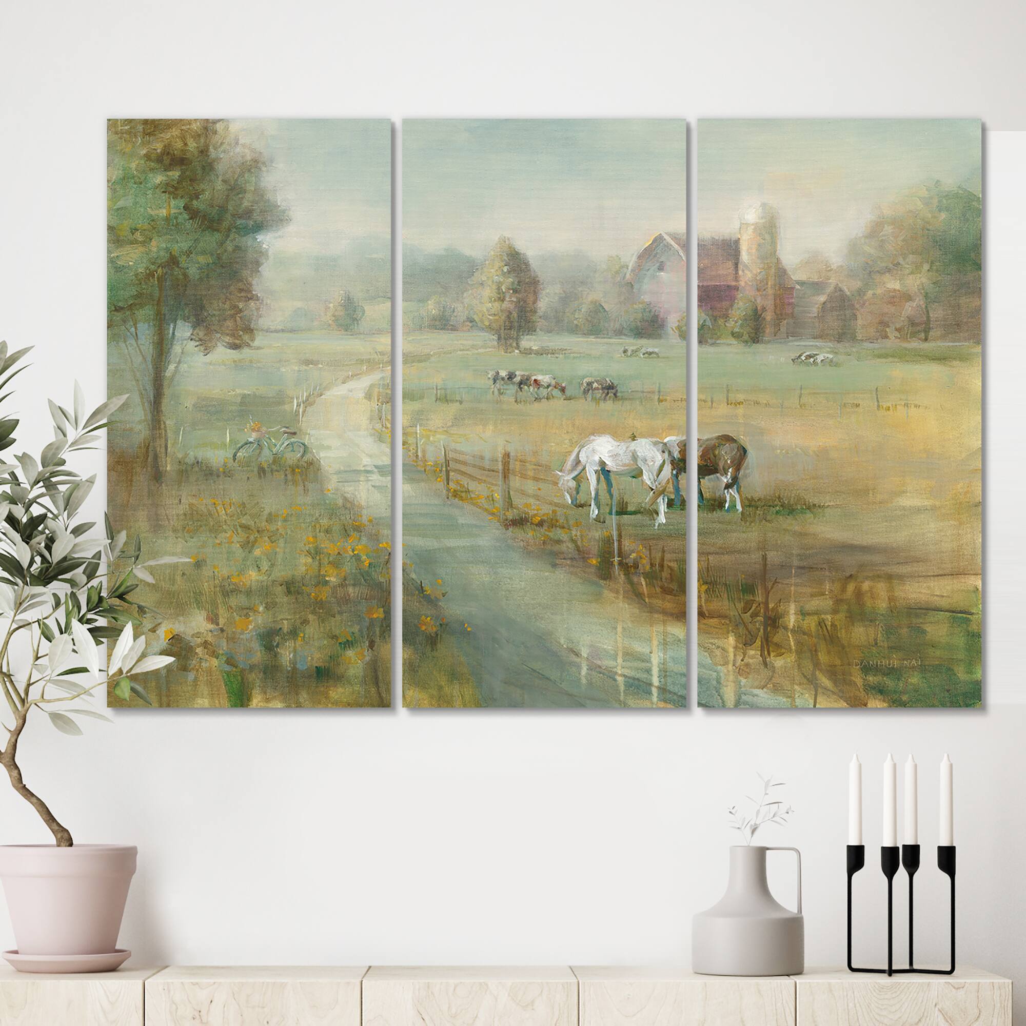 Designart - Tranquil Country Field - Farmhouse Canvas Artwork