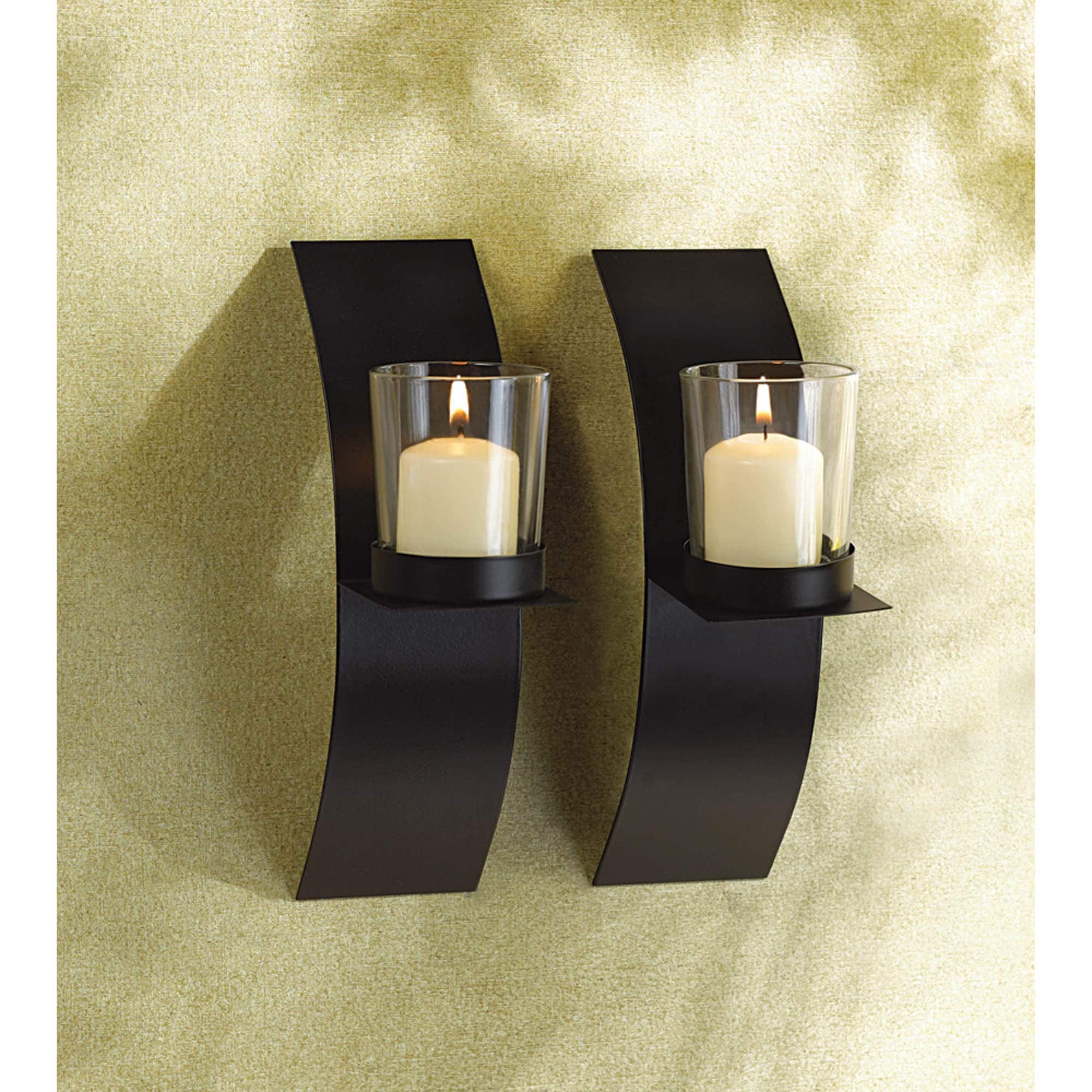 8" Mod-Art Candle Wall Sconce, 2ct.