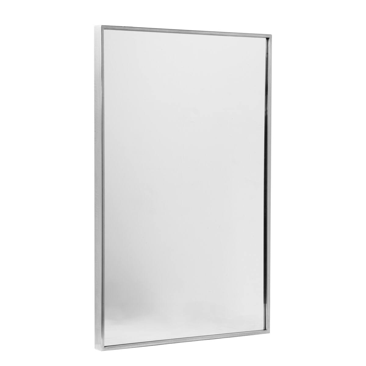 Head West Brushed Nickel 22" x 34" Float Framed Accent Mirror