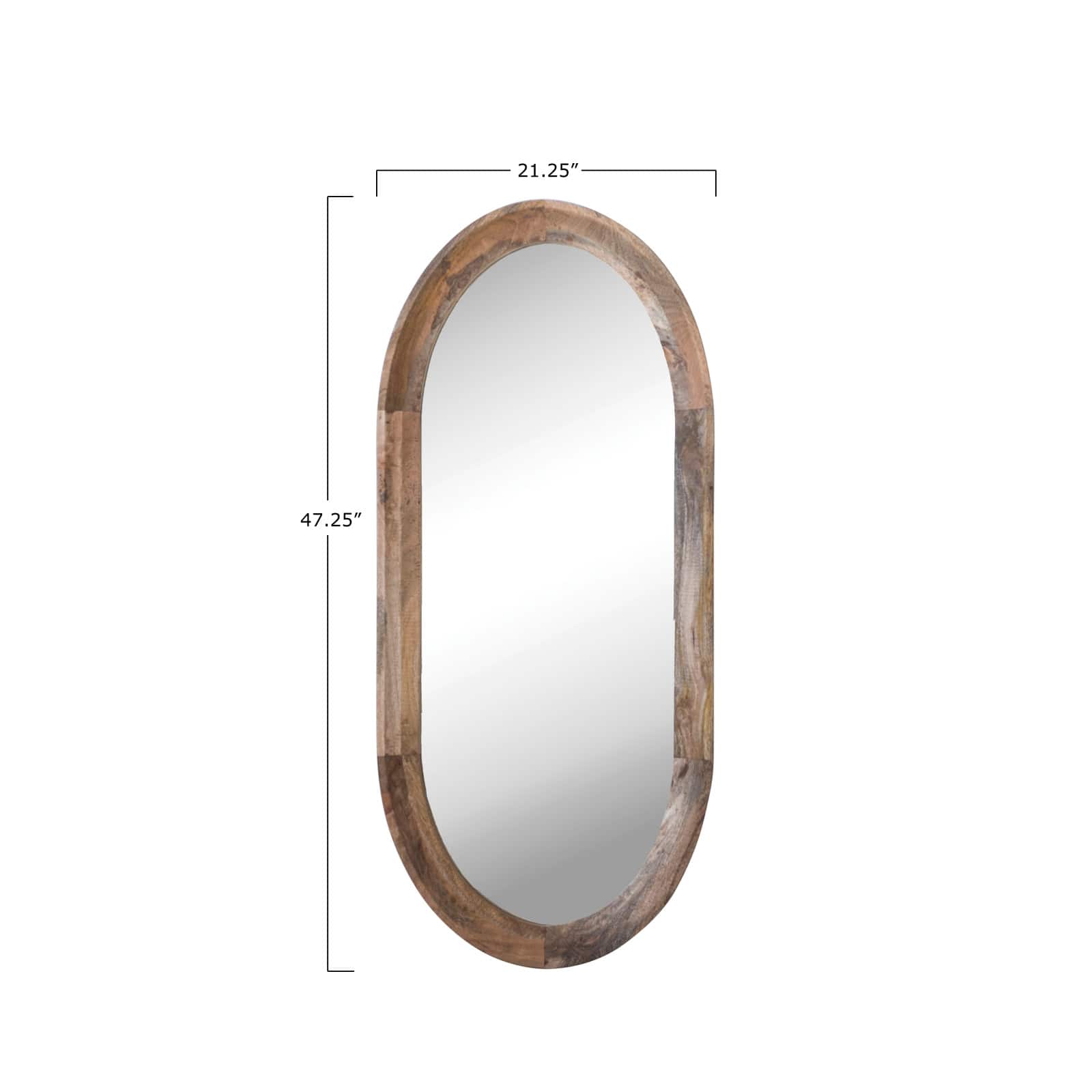 4ft. Mango Wood Oval Wall Mirror
