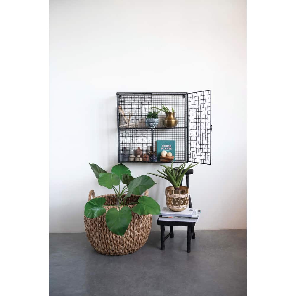 Hello Honey&#xAE; Beige Round Woven Water Hyacinth Basket with Handles Set
