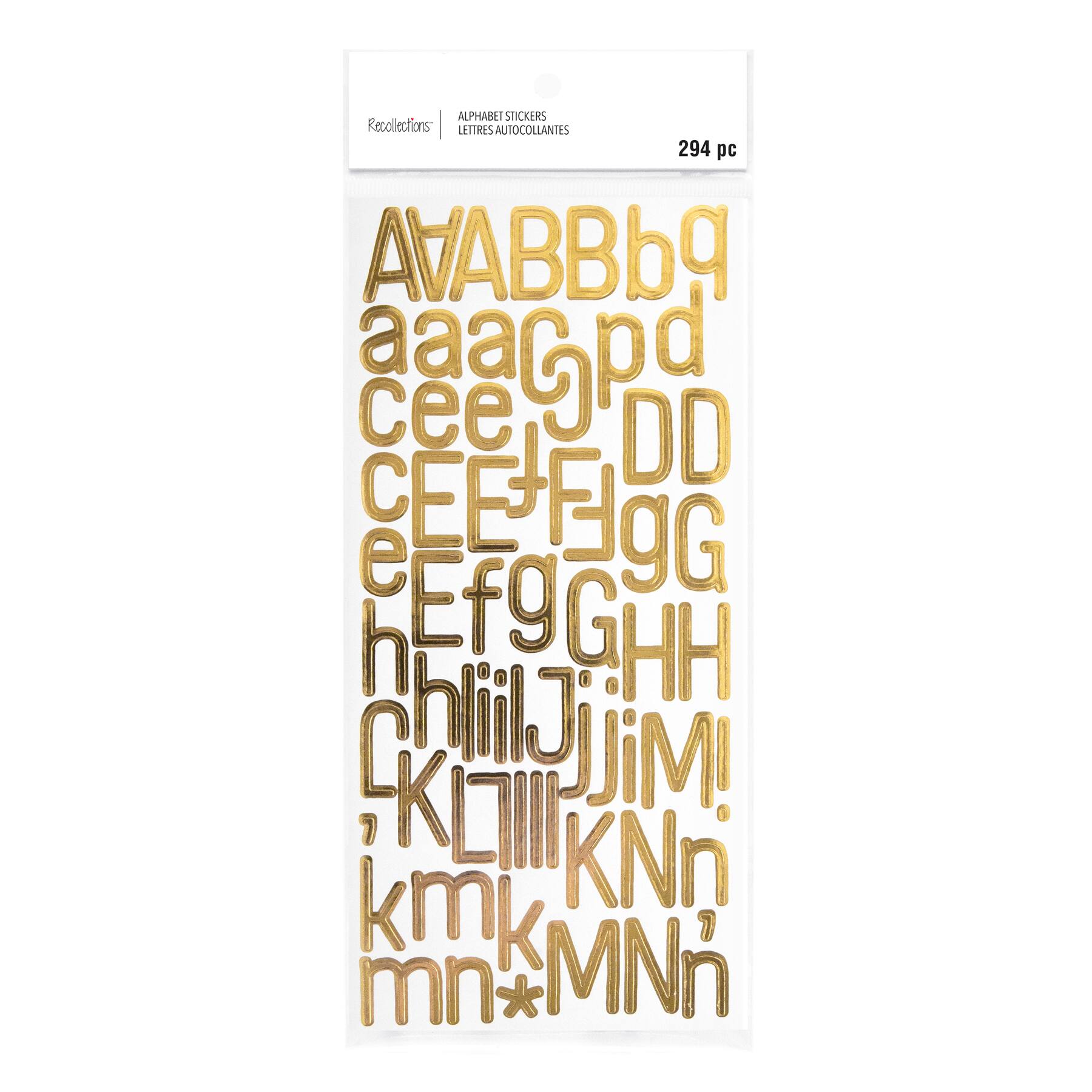 12 Pack: Gold Foil Skinny Alphabet Stickers by Recollections™