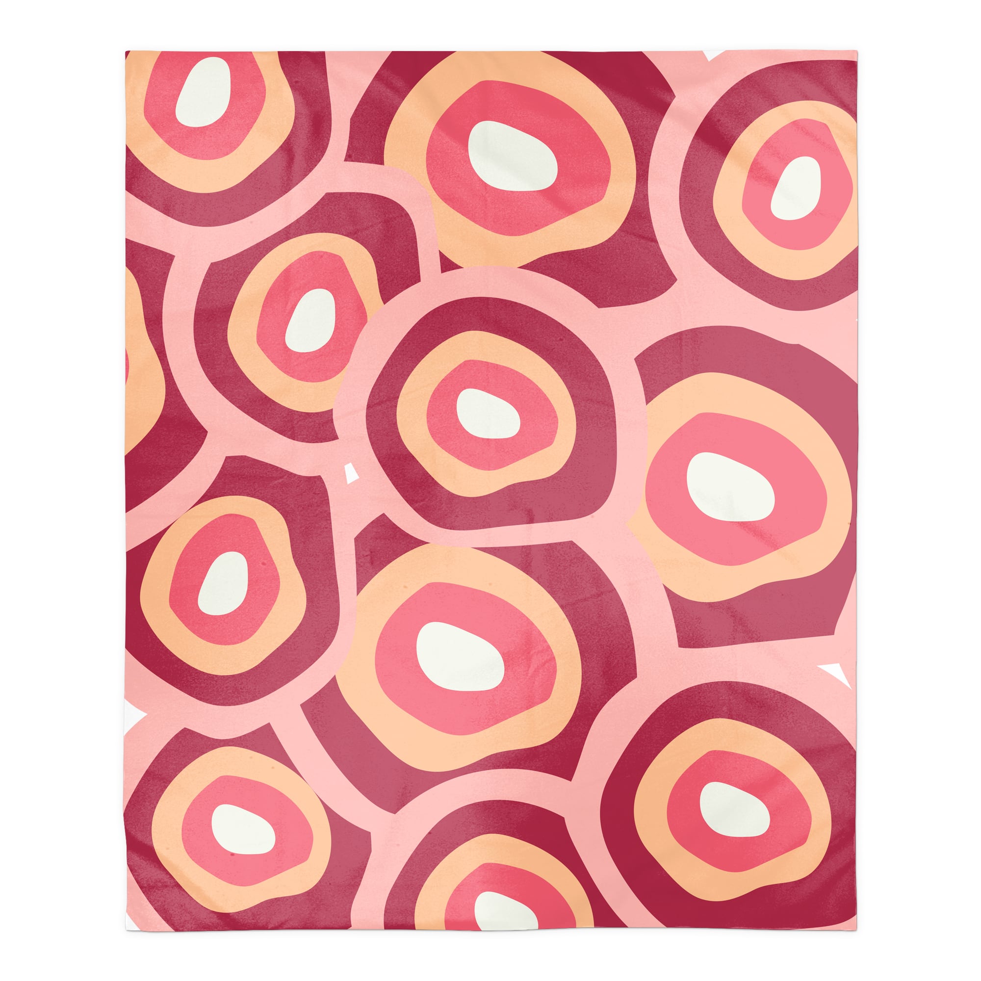 Funky Circles Pattern 50" x 60" Coral Fleece Blanket