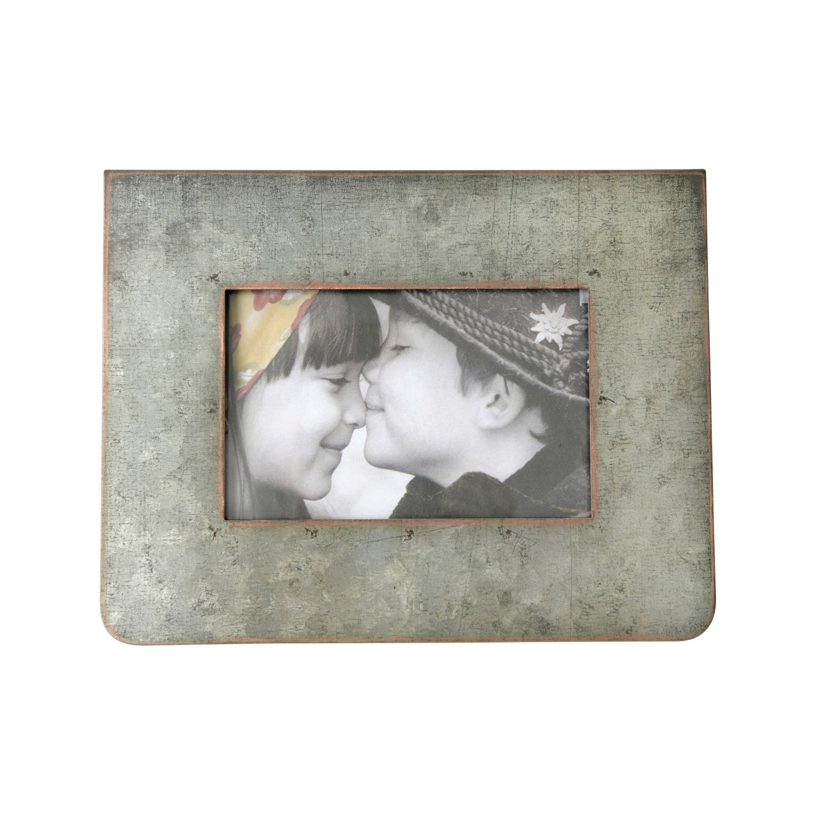 Hello Honey® Galvanized 2-Sided Horizontal 3" x 5" Standing Picture Frame