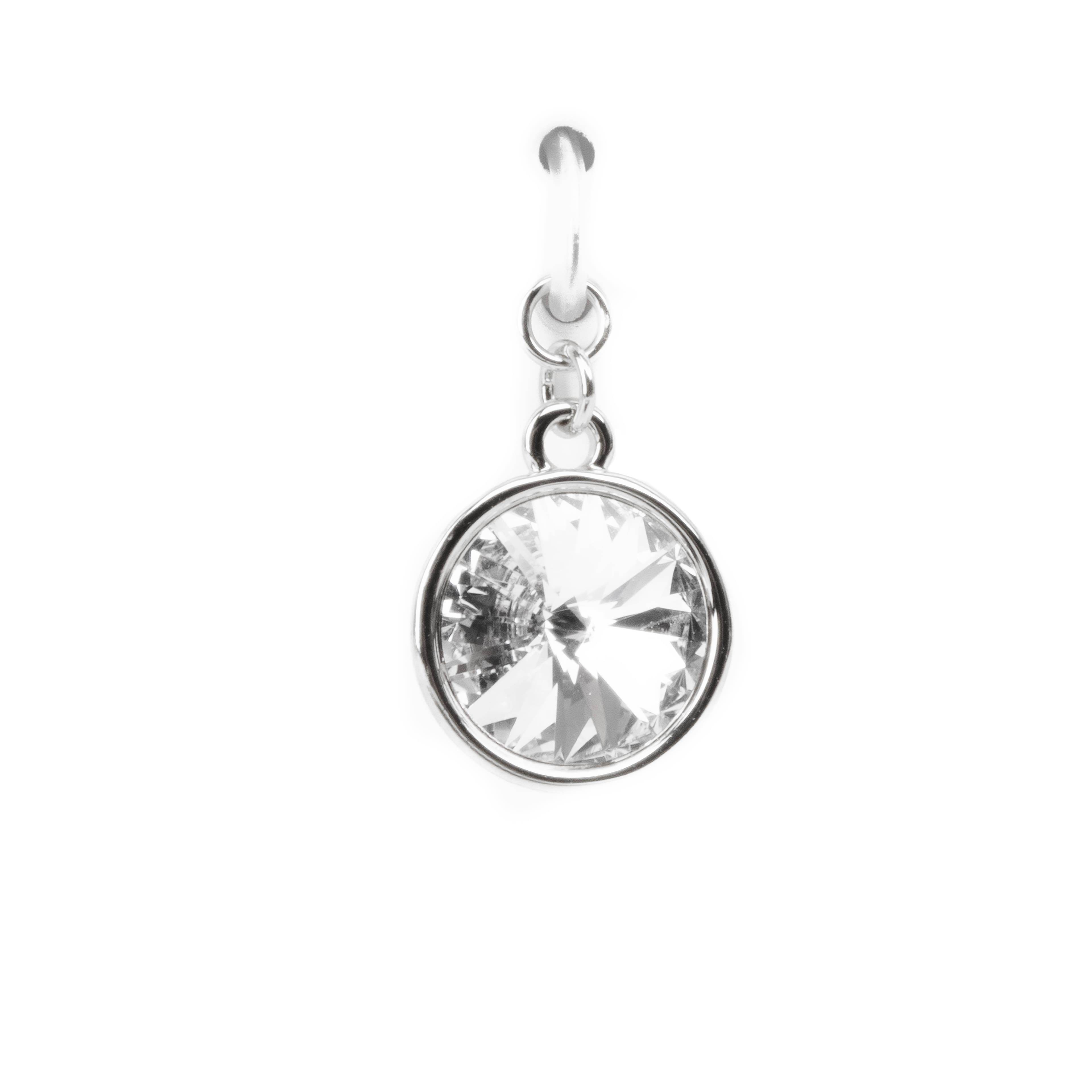 Clear Austrian Crystal Rivoli Cut Charm in Silver Setting by Bead Landing™